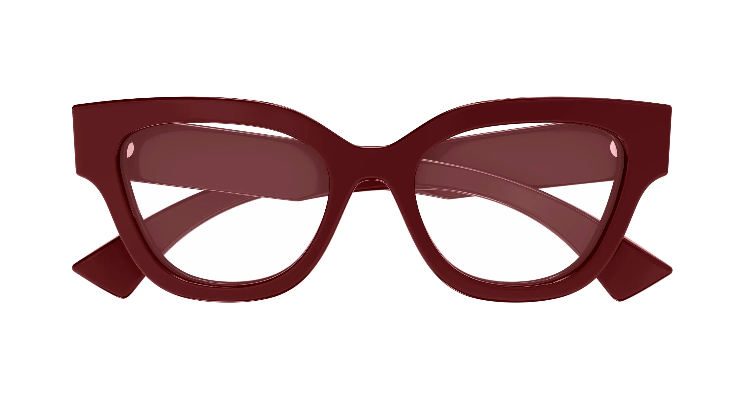 Gucci GG1837O 003 Montature da vista Acetato Bordeaux Trasparente Farfalla - immagine 2