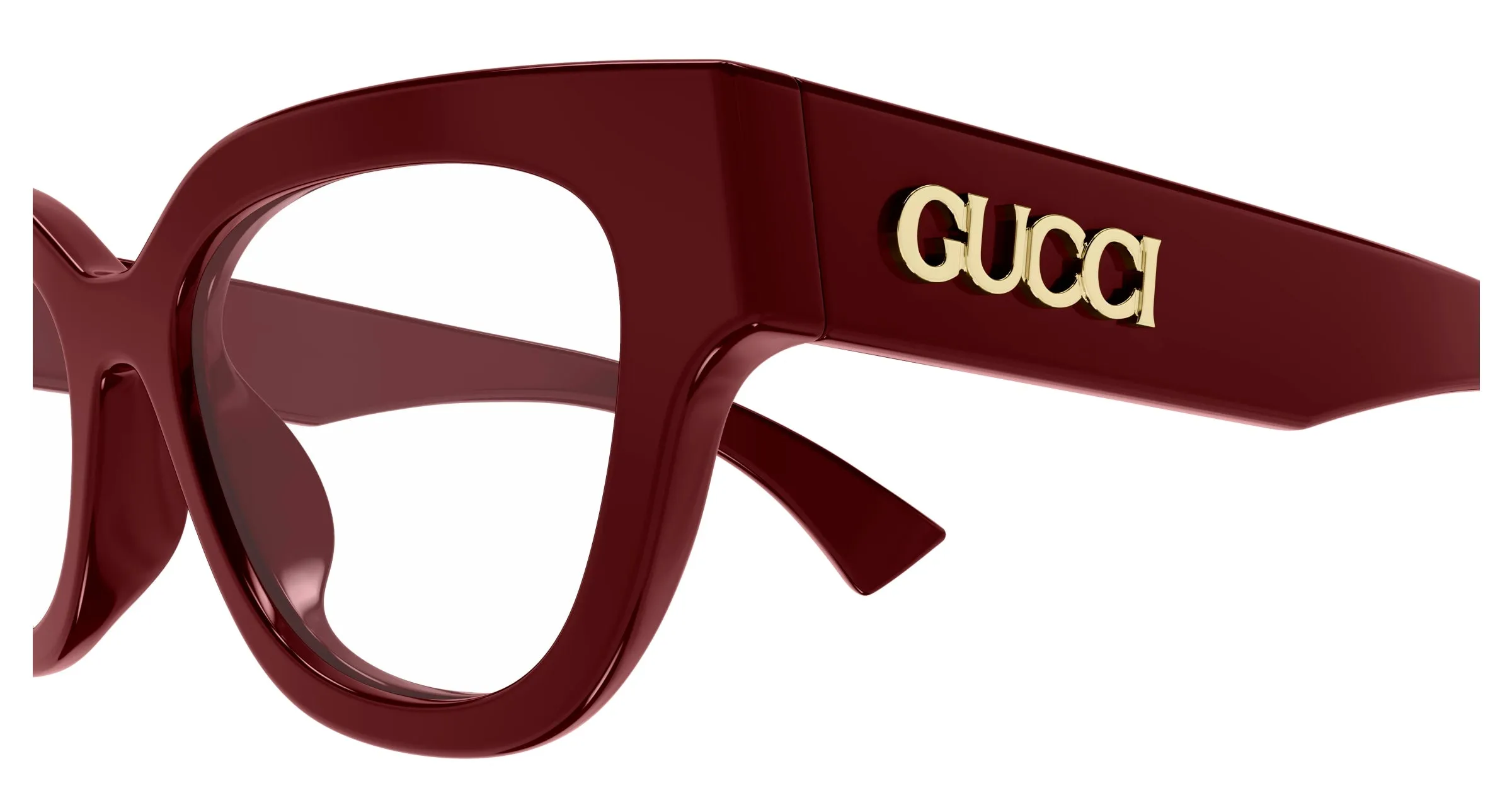 Gucci GG1837O 003 Montature da vista Acetato Bordeaux Trasparente Farfalla - immagine 3