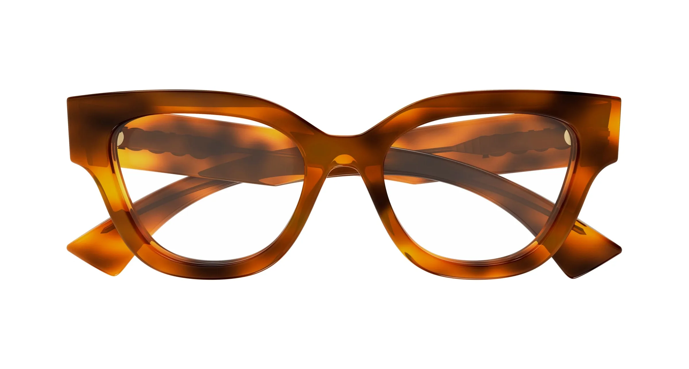 Gucci GG1837O 002 Montature da vista Acetato Havana Trasparente Farfalla - immagine 2