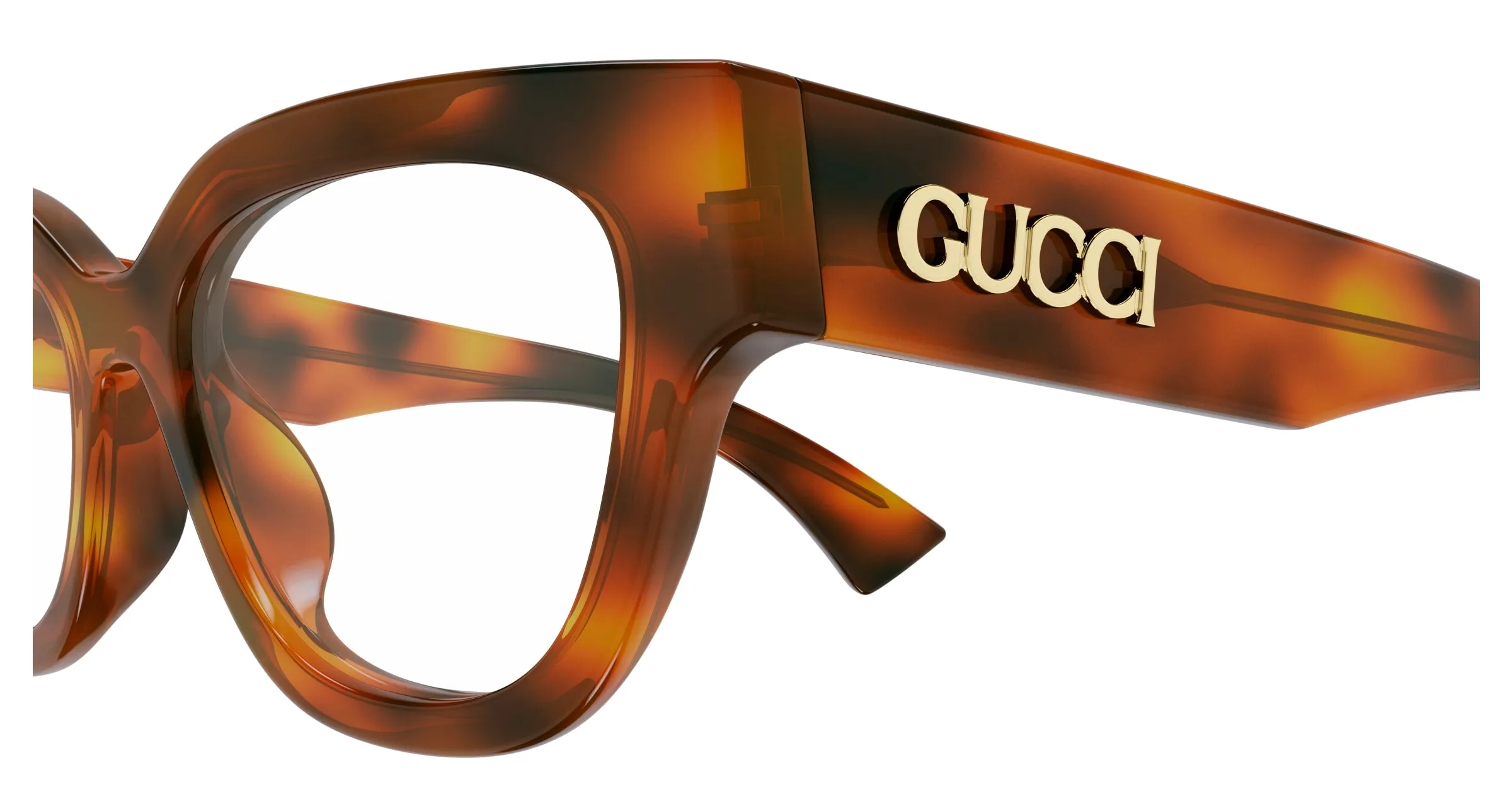 Gucci GG1837O 002 Montature da vista Acetato Havana Trasparente Farfalla - immagine 3