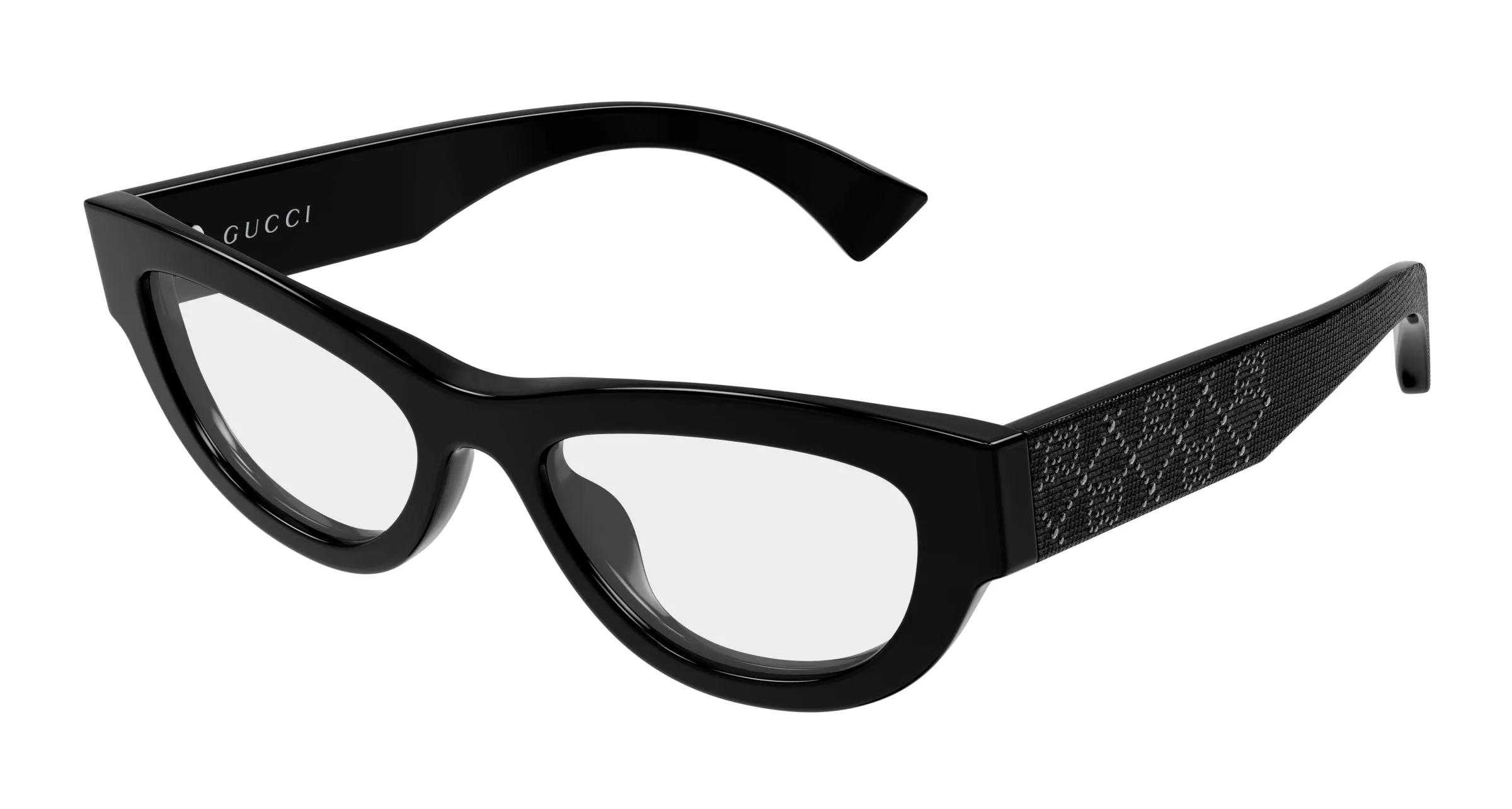 Gucci GG1836O 004 Montature da vista Acetato Nero Trasparente Cat Eye - immagine 1