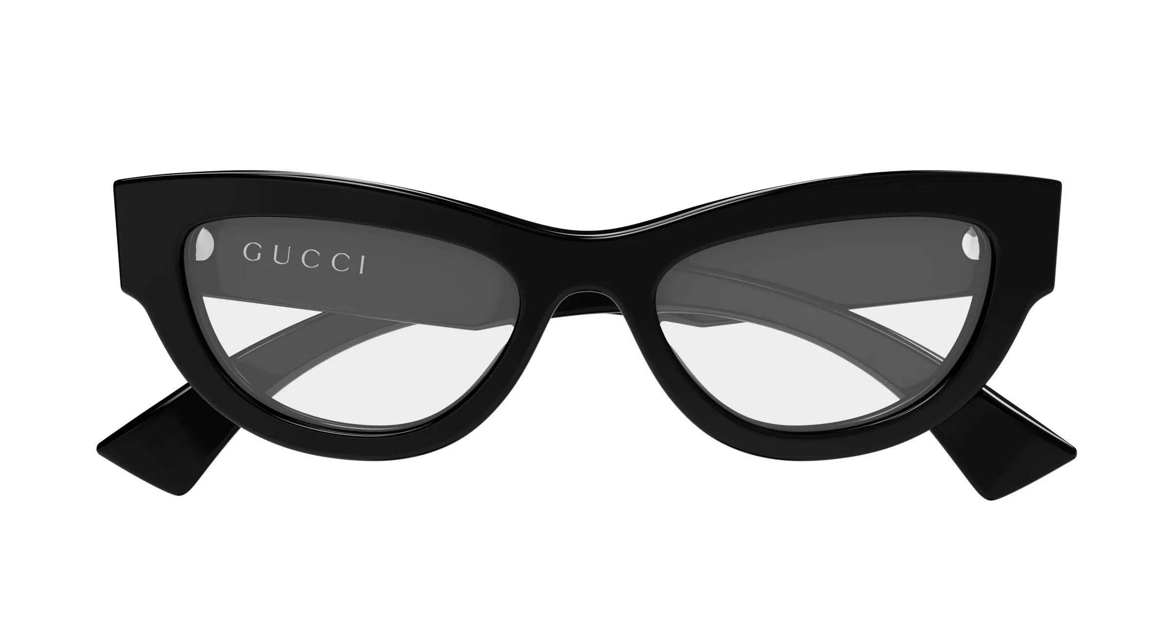 Gucci GG1836O 004 Montature da vista Acetato Nero Trasparente Cat Eye - immagine 2