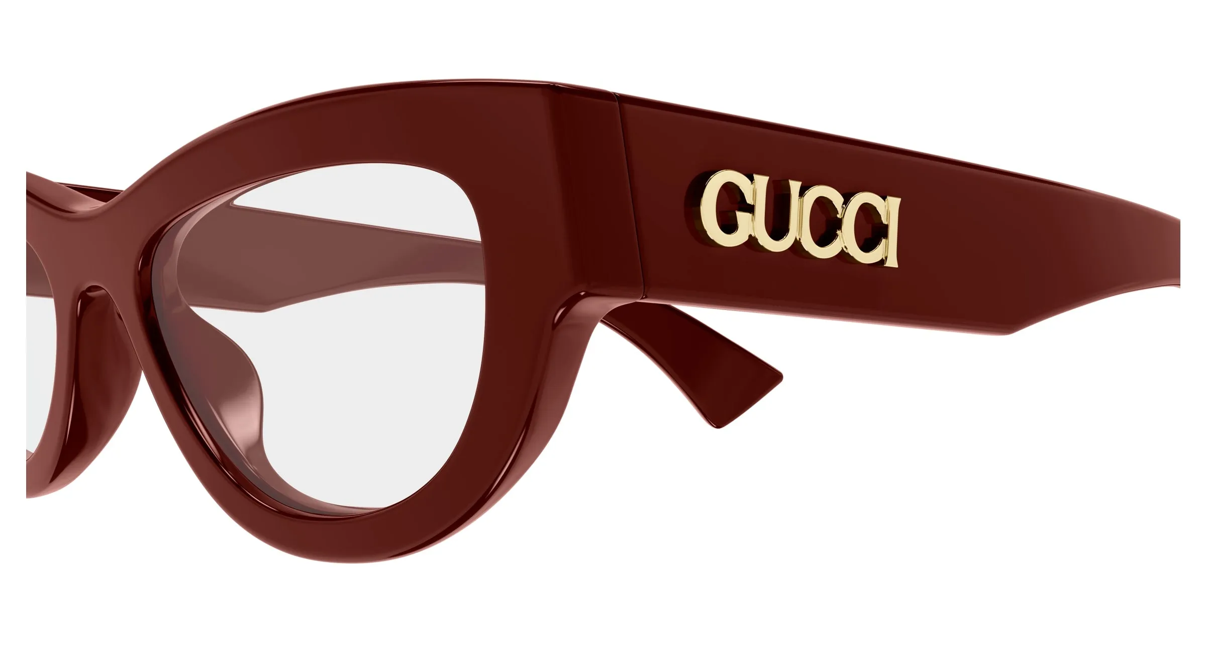 Gucci GG1836O 003 Montature da vista Acetato Bordeaux Trasparente Cat Eye - immagine 3