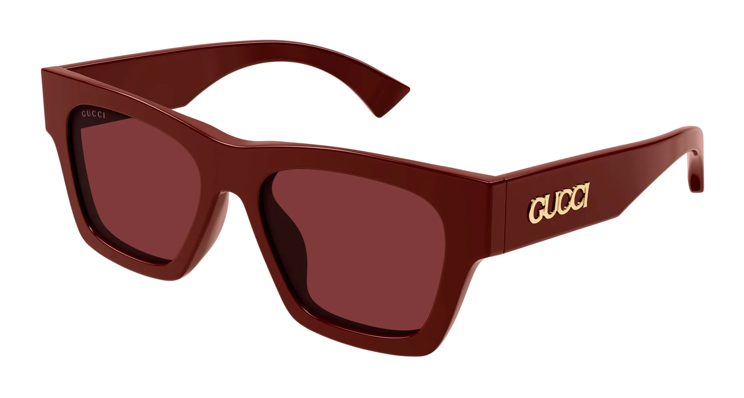 Gucci GG1835S 003 Occhiali da sole Acetato Bordeaux Rosso Squadrata - immagine 1