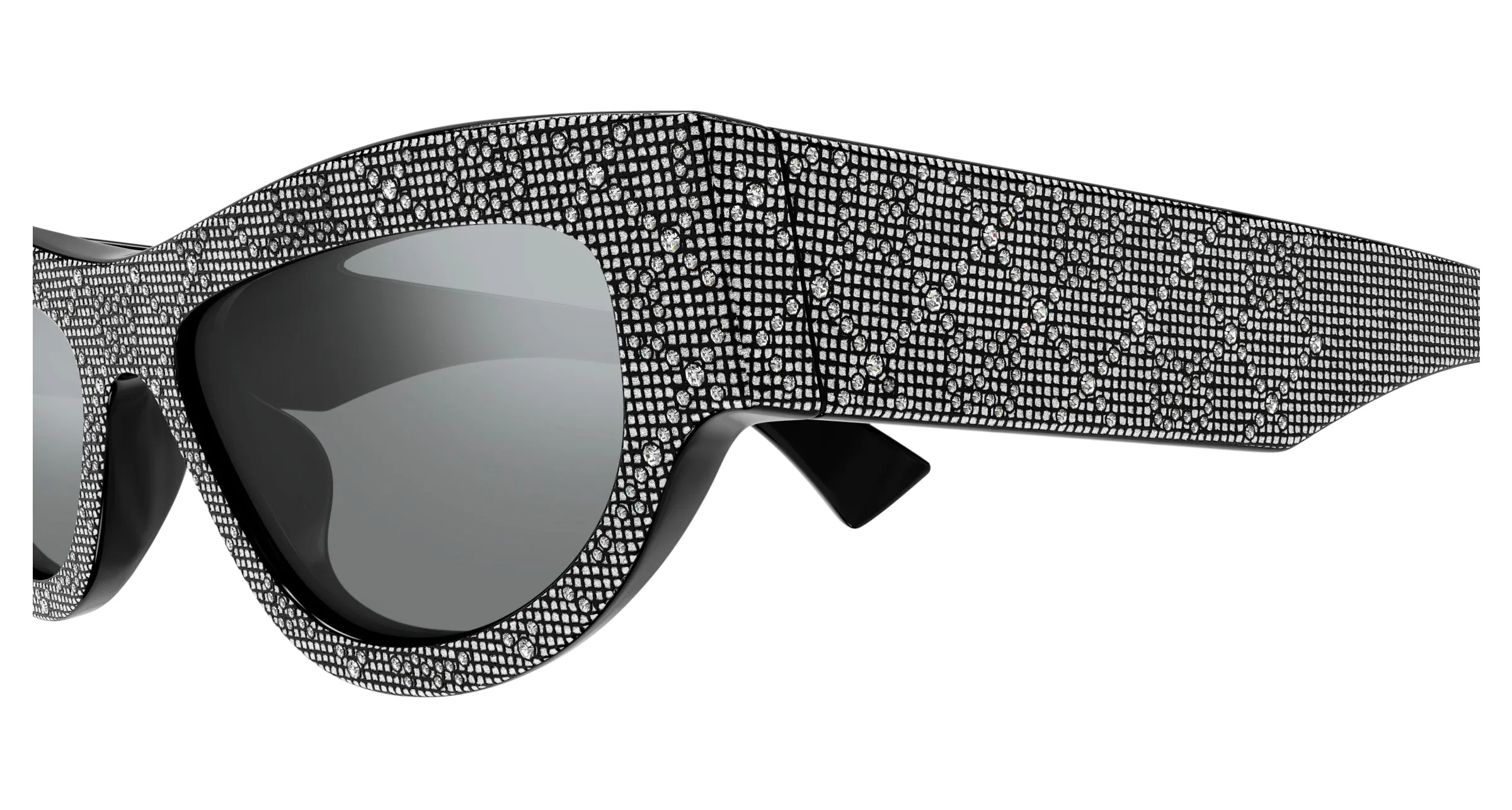 Gucci GG1834S 006 Occhiali da sole Acetato Nero Grigio Cat Eye - immagine 3
