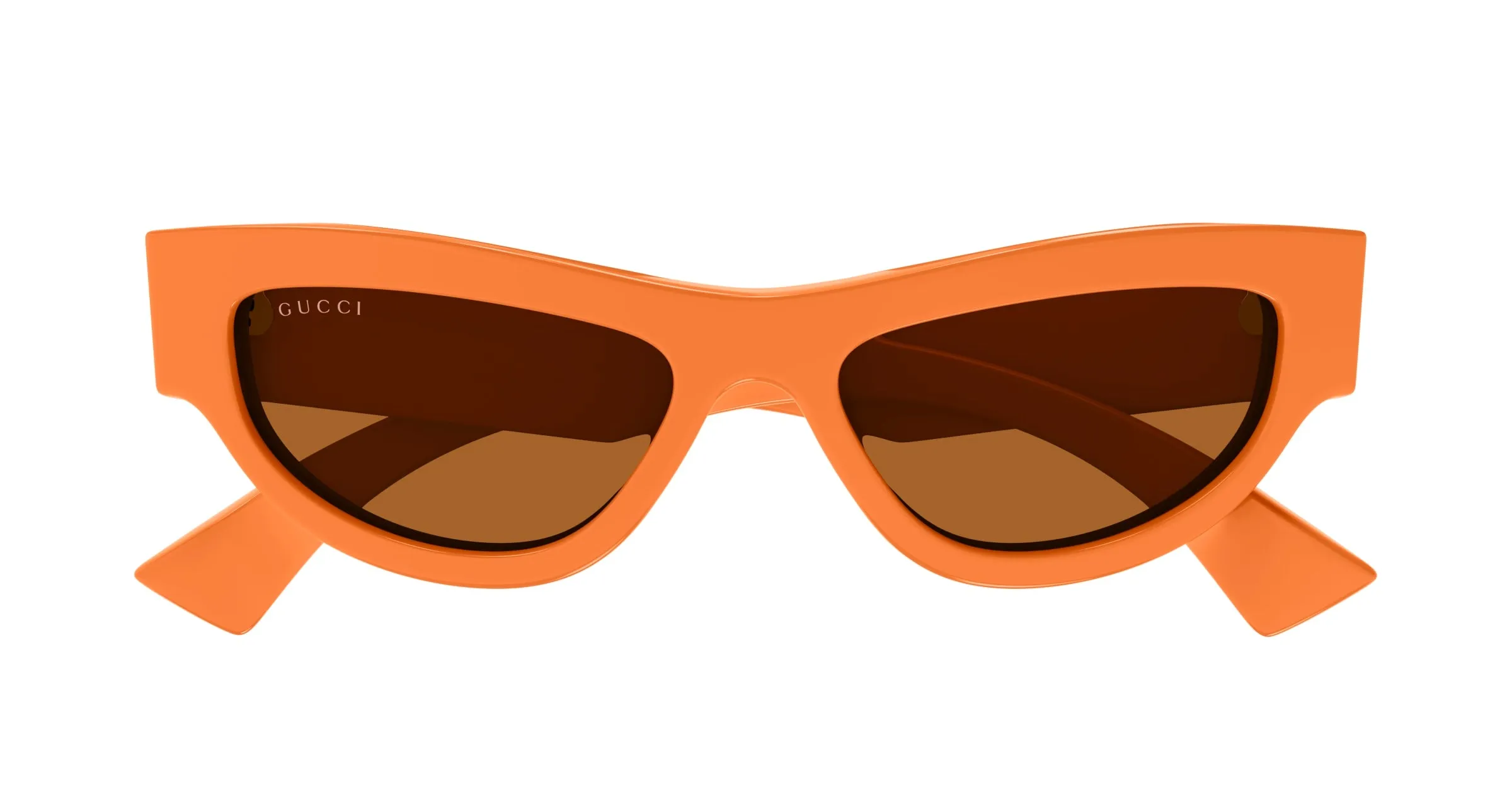 Gucci GG1834S 005 Occhiali da sole Acetato Arancione Marrone Cat Eye - immagine 2