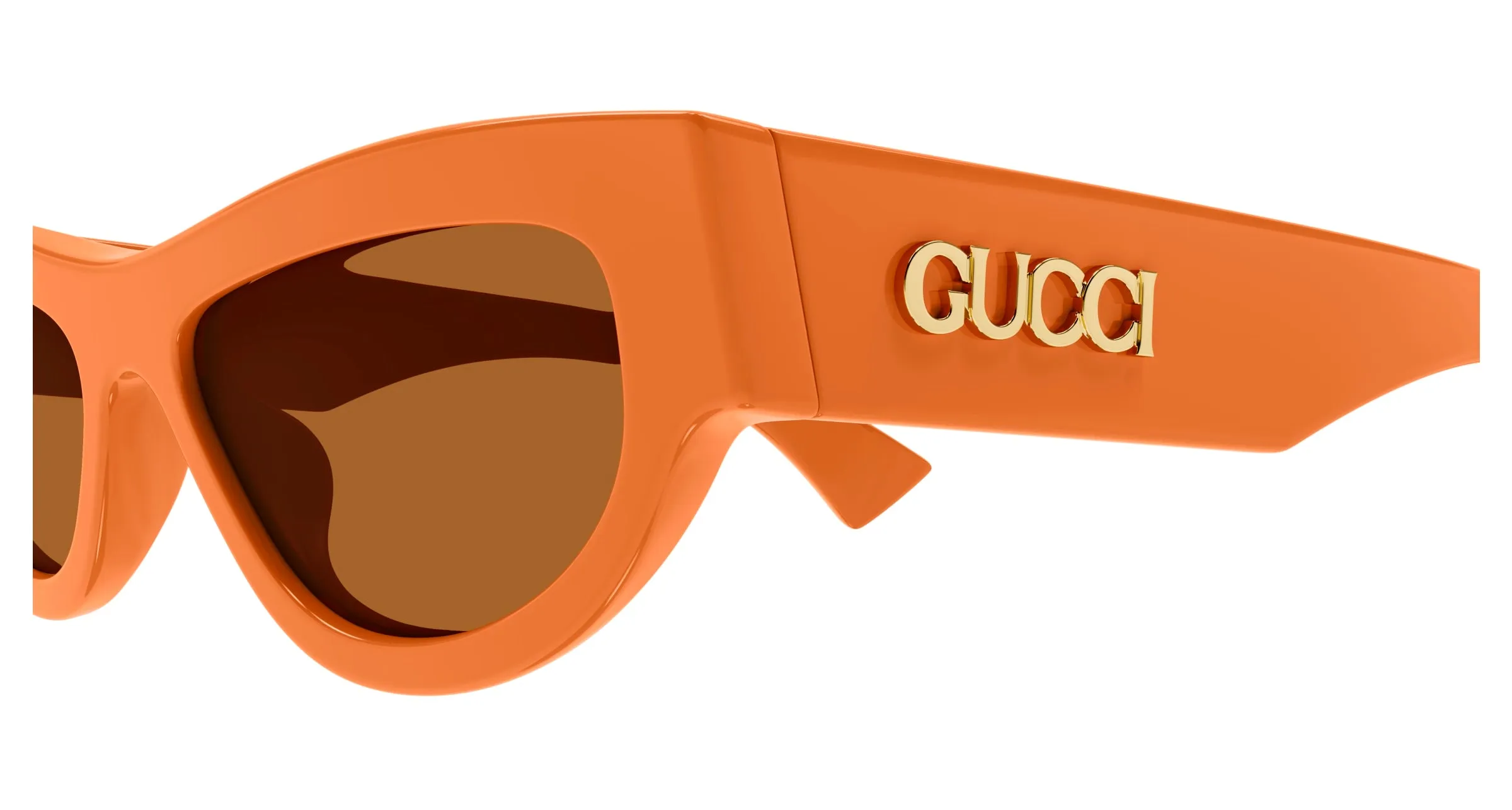 Gucci GG1834S 005 Occhiali da sole Acetato Arancione Marrone Cat Eye - immagine 3
