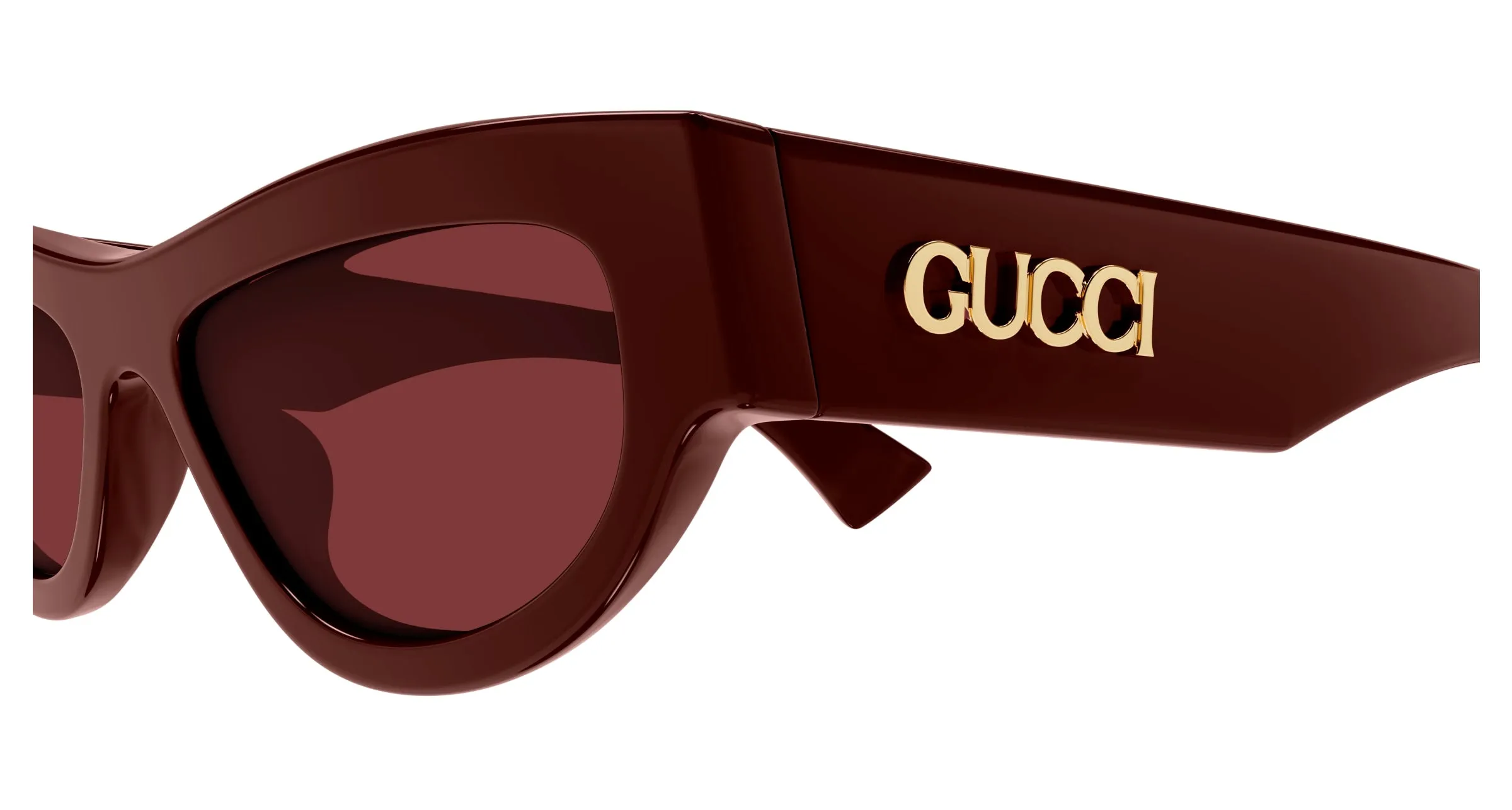 Gucci GG1834S 003 Occhiali da sole Acetato Bordeaux Rosso Cat Eye - immagine 3