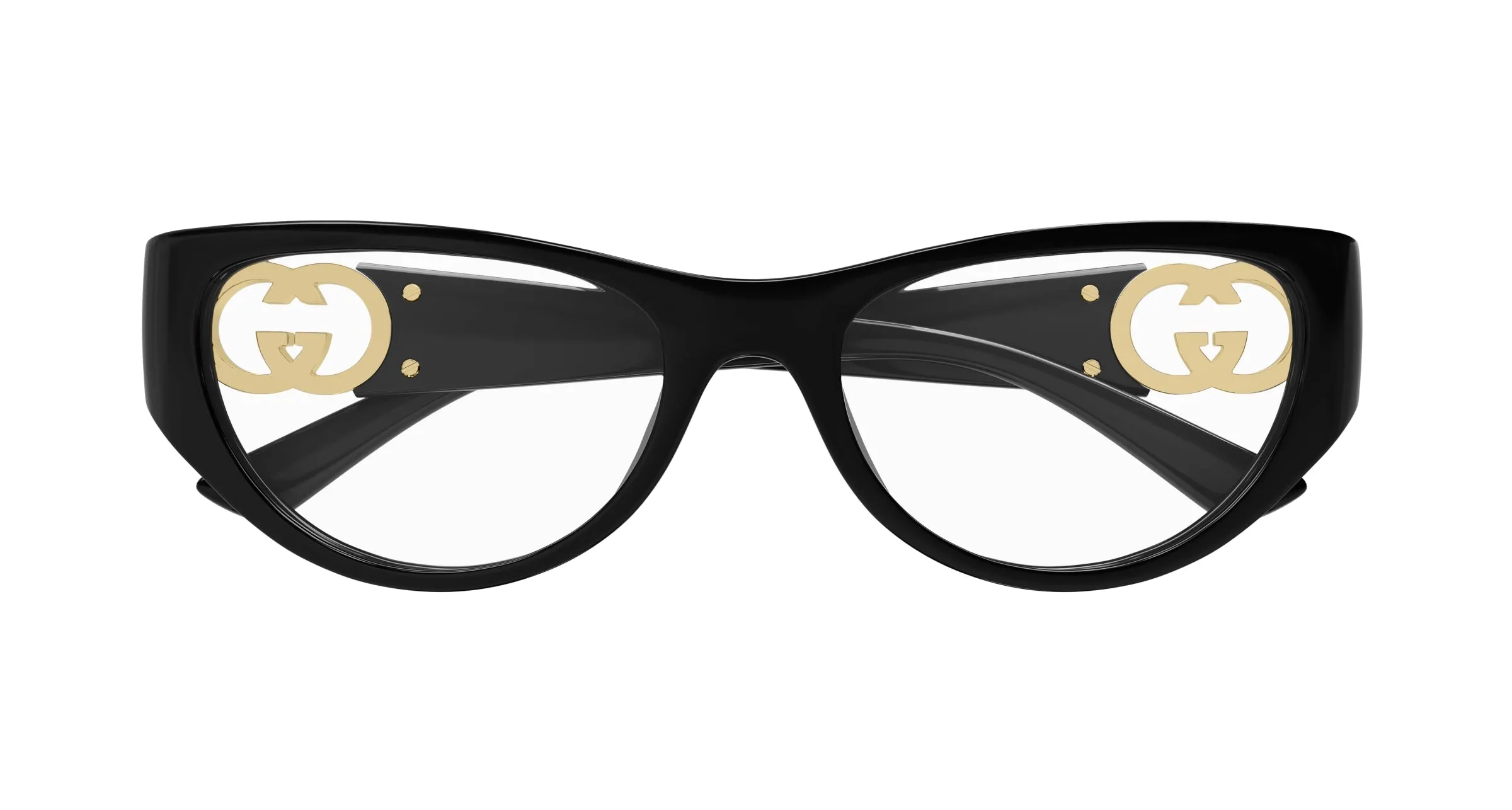 Gucci GG1825O 004 Montature da vista Iniettato Nero Trasparente Cat Eye - immagine 2