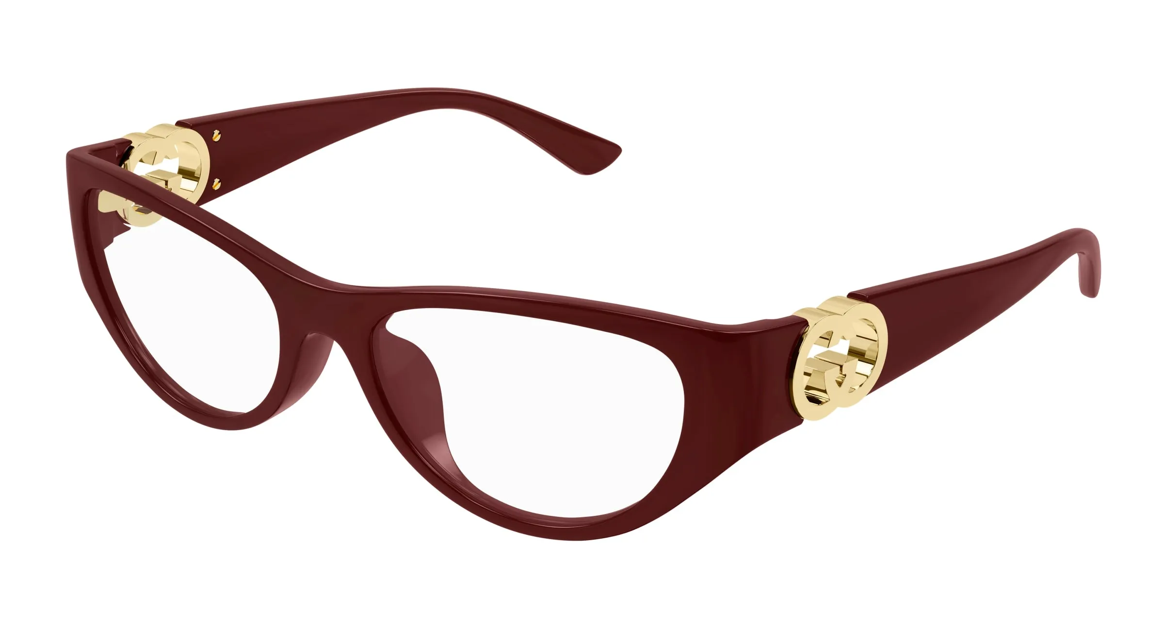 Gucci GG1825O 003 Montature da vista Iniettato Bordeaux Trasparente Cat Eye - immagine 1