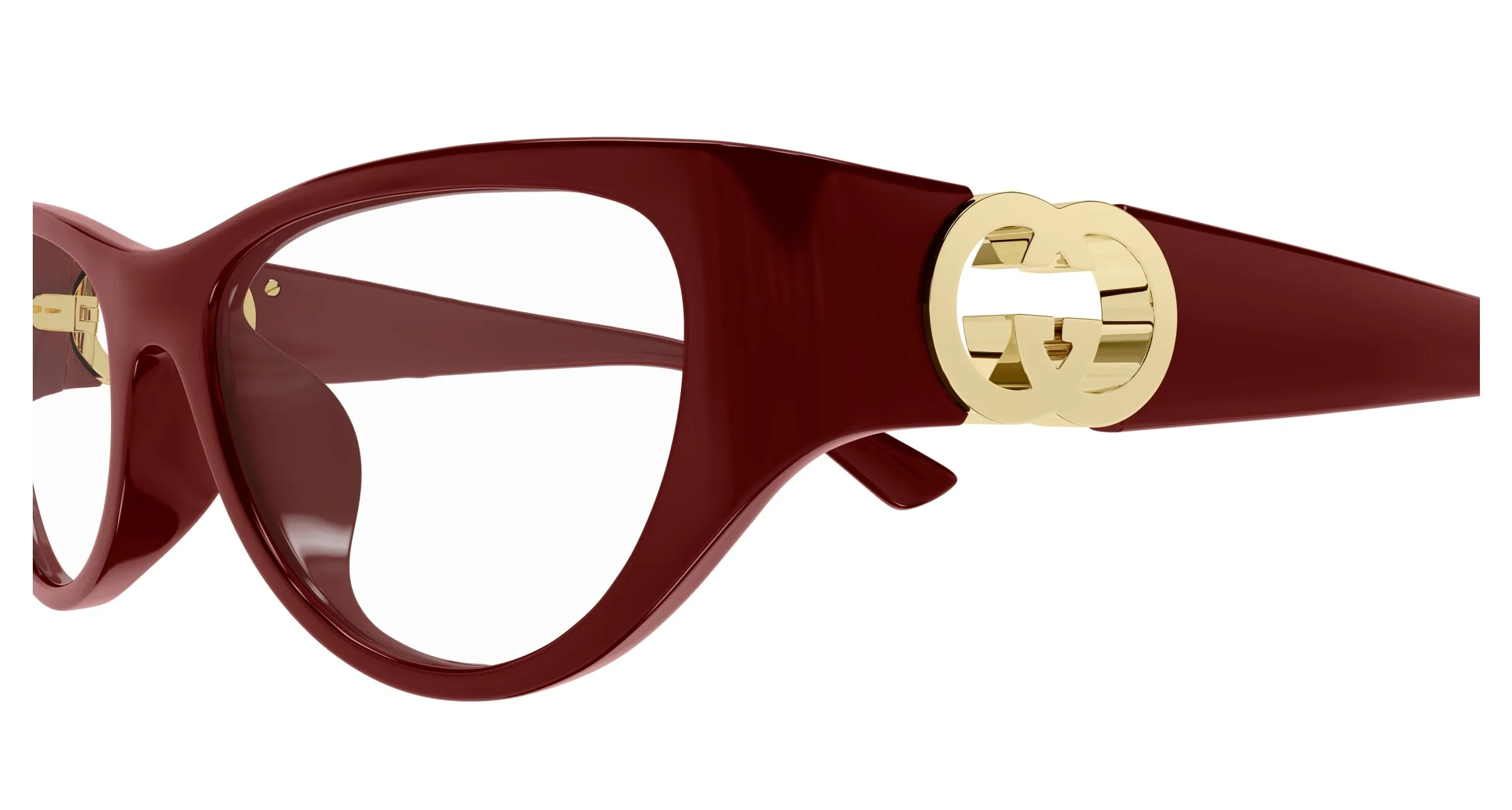 Gucci GG1825O 003 Montature da vista Iniettato Bordeaux Trasparente Cat Eye - immagine 3