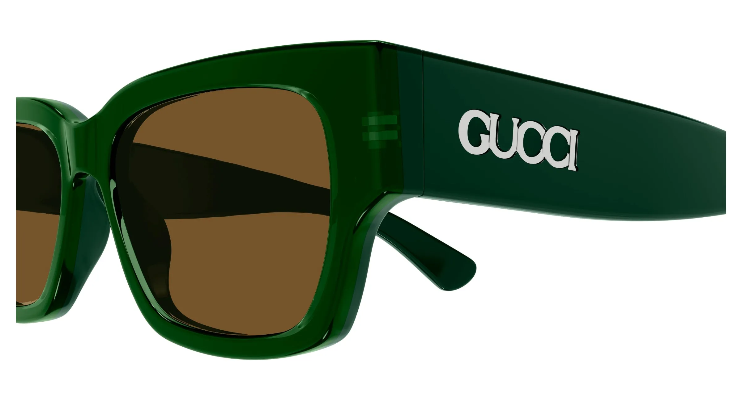 Gucci GG1794S 004 Occhiali da sole Acetato Verde Marrone Squadrata - immagine 3