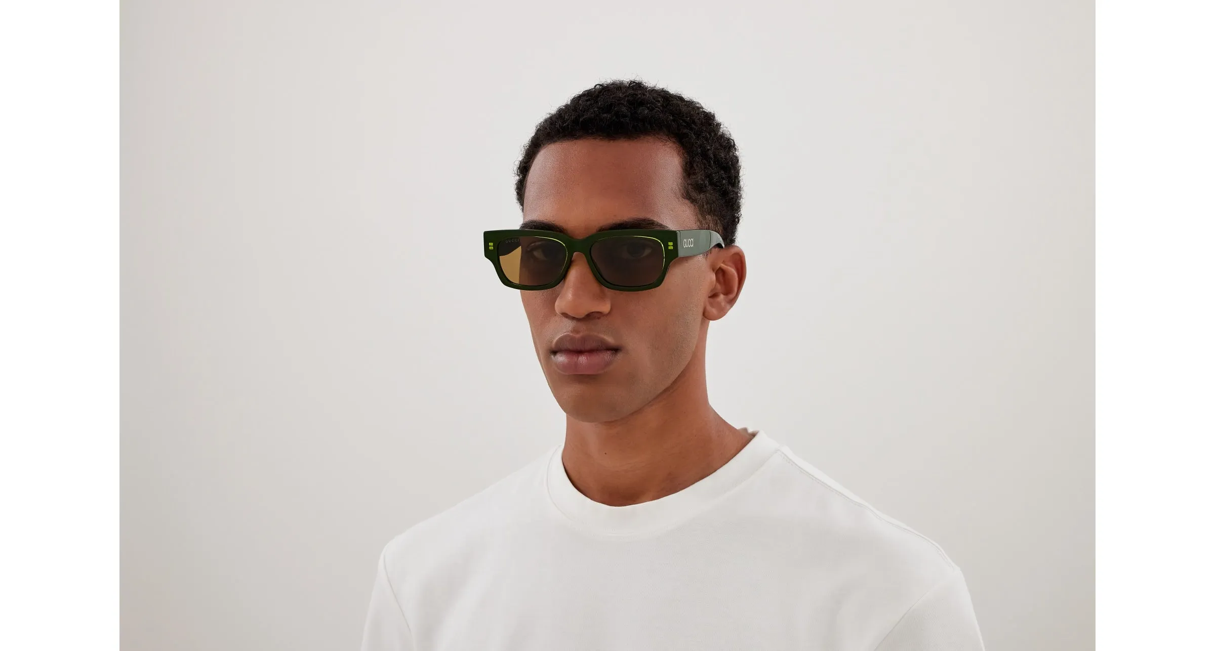 Gucci GG1794S 004 Occhiali da sole Acetato Verde Marrone Squadrata - immagine 4