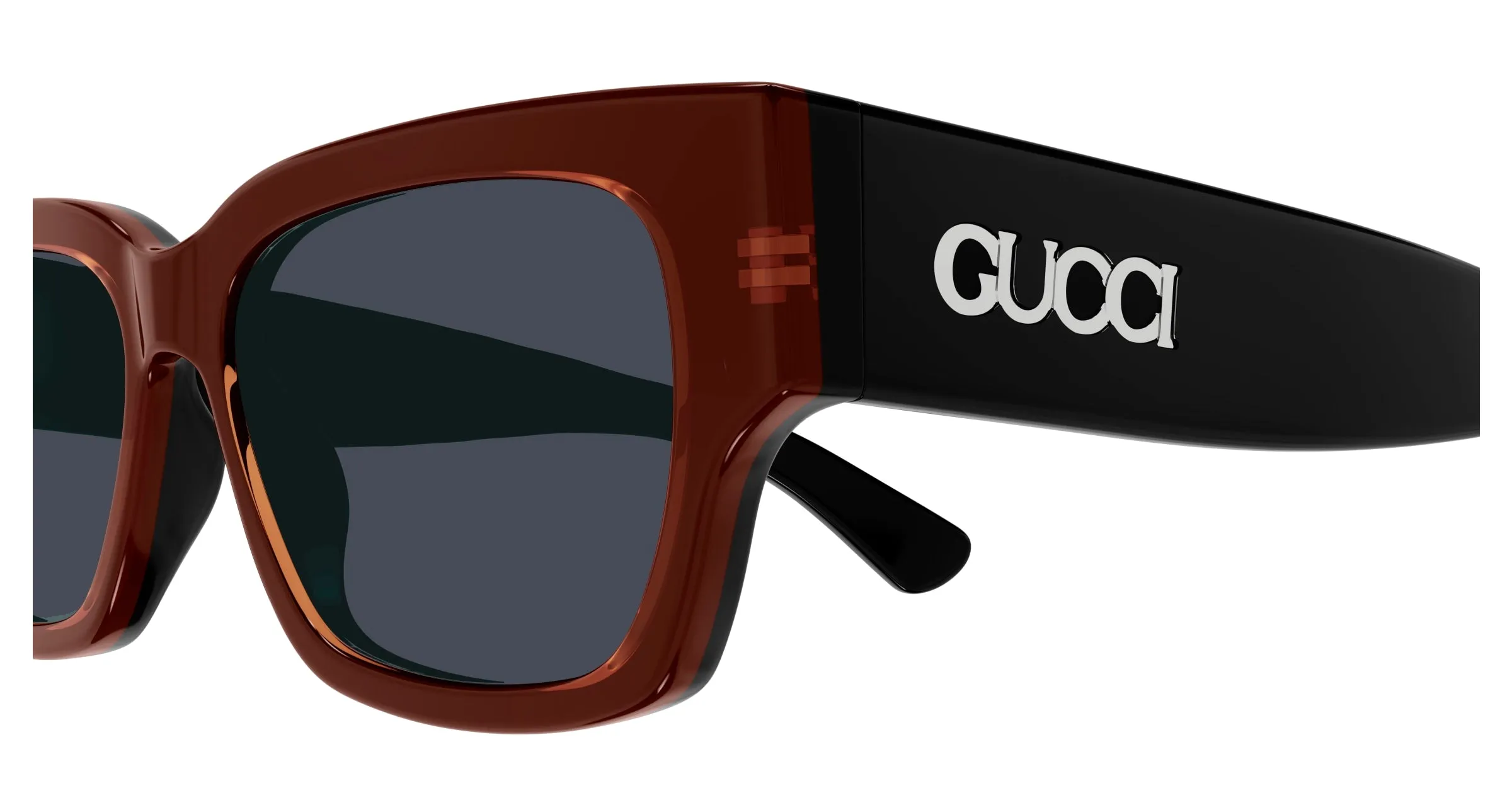 Gucci GG1794S 003 Occhiali da sole Acetato Nero Blu Squadrata - immagine 3