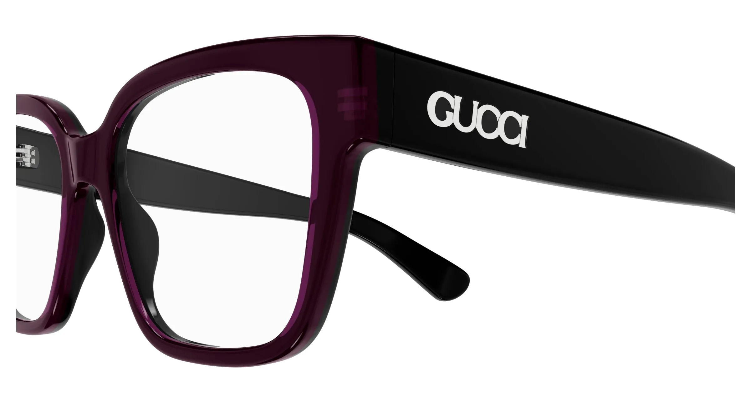 Gucci GG1791O 007 Montature da vista Acetato Nero Trasparente Squadrata - immagine 3