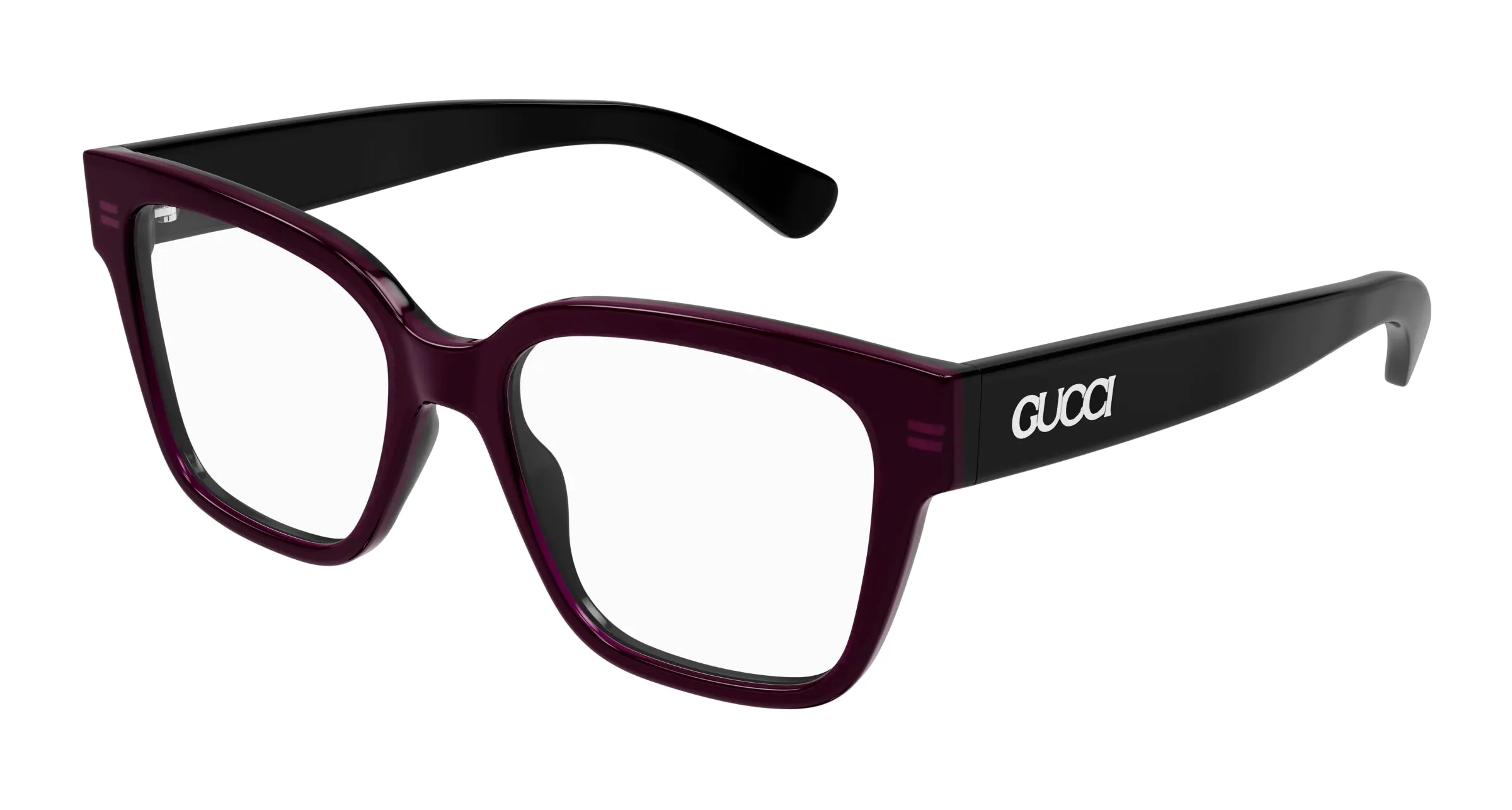 Gucci GG1791O 003 Montature da vista Acetato Nero Trasparente Squadrata - immagine 1