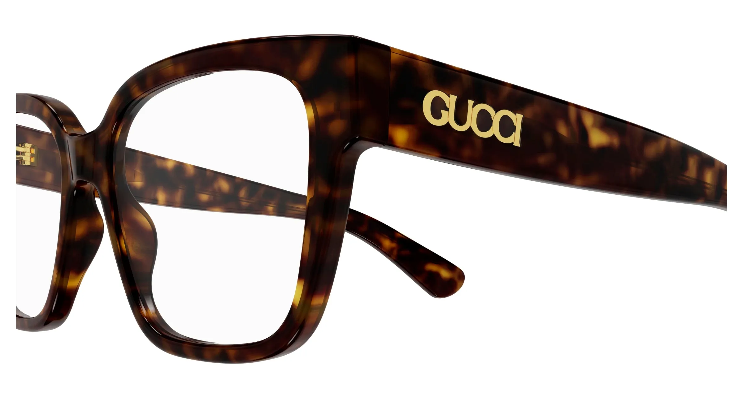 Gucci GG1791O 002 Montature da vista Acetato Havana Trasparente Squadrata - immagine 3