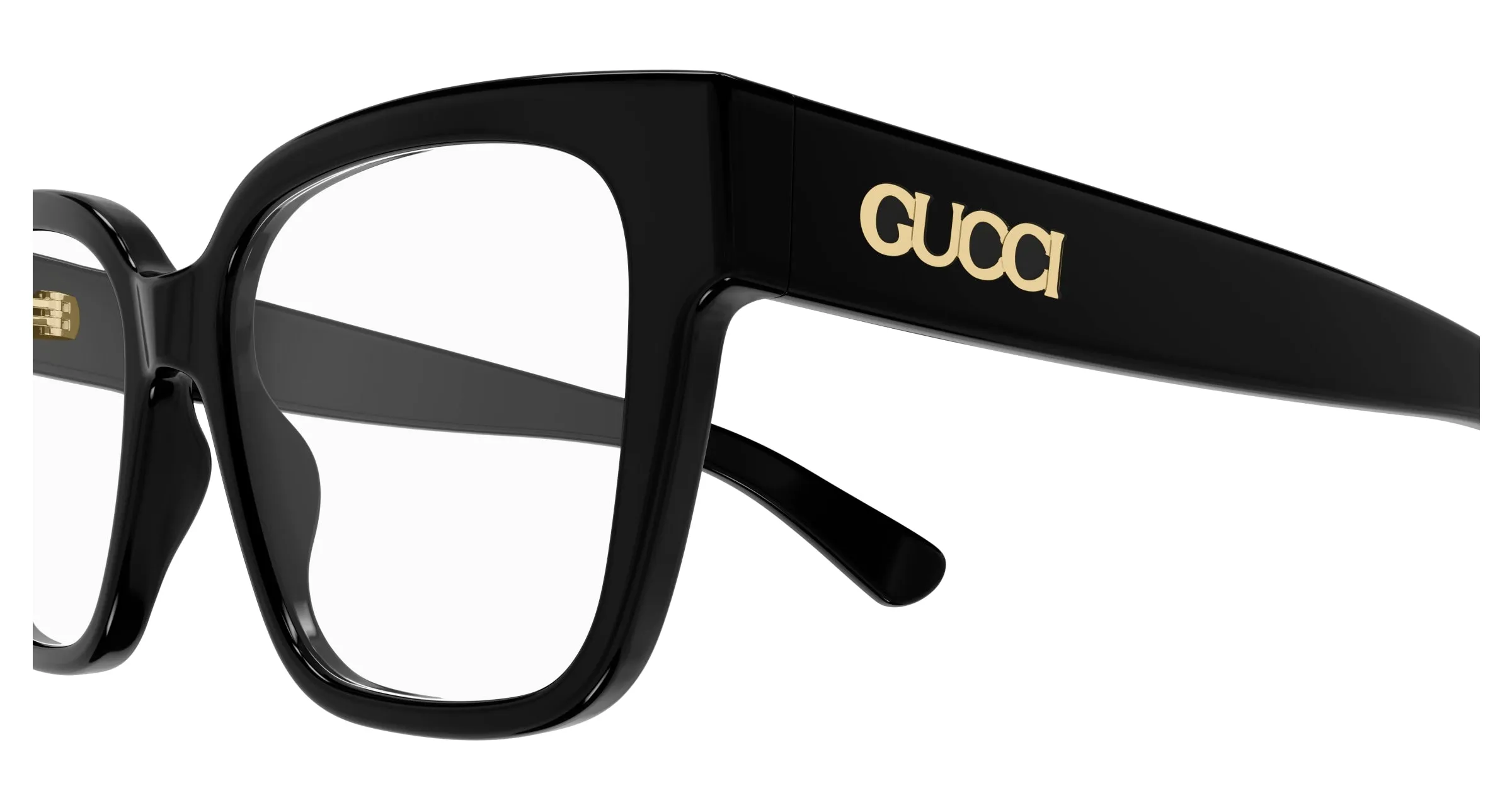Gucci GG1791O 001 Montature da vista Acetato Nero Trasparente Squadrata - immagine 3