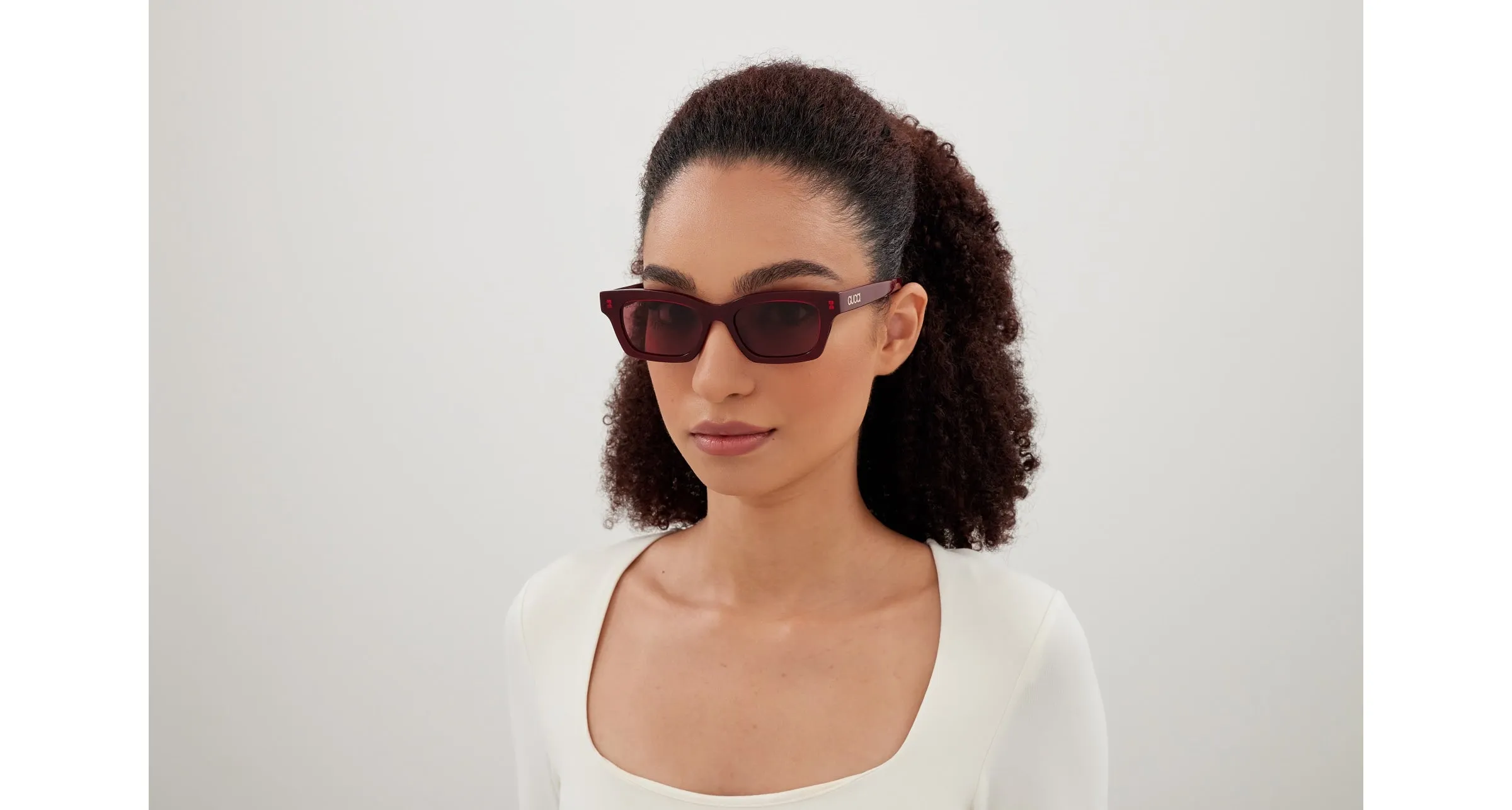 Gucci GG1790S 004 Occhiali da sole Acetato Rosso Rosso Cat Eye - immagine 4