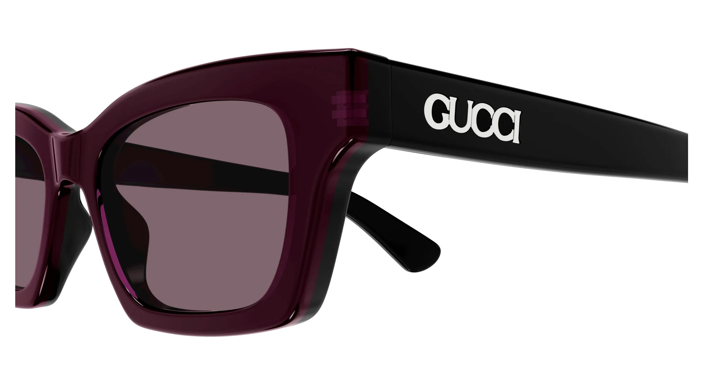 Gucci GG1790S 003 Occhiali da sole Acetato Nero Viola Cat Eye - immagine 3