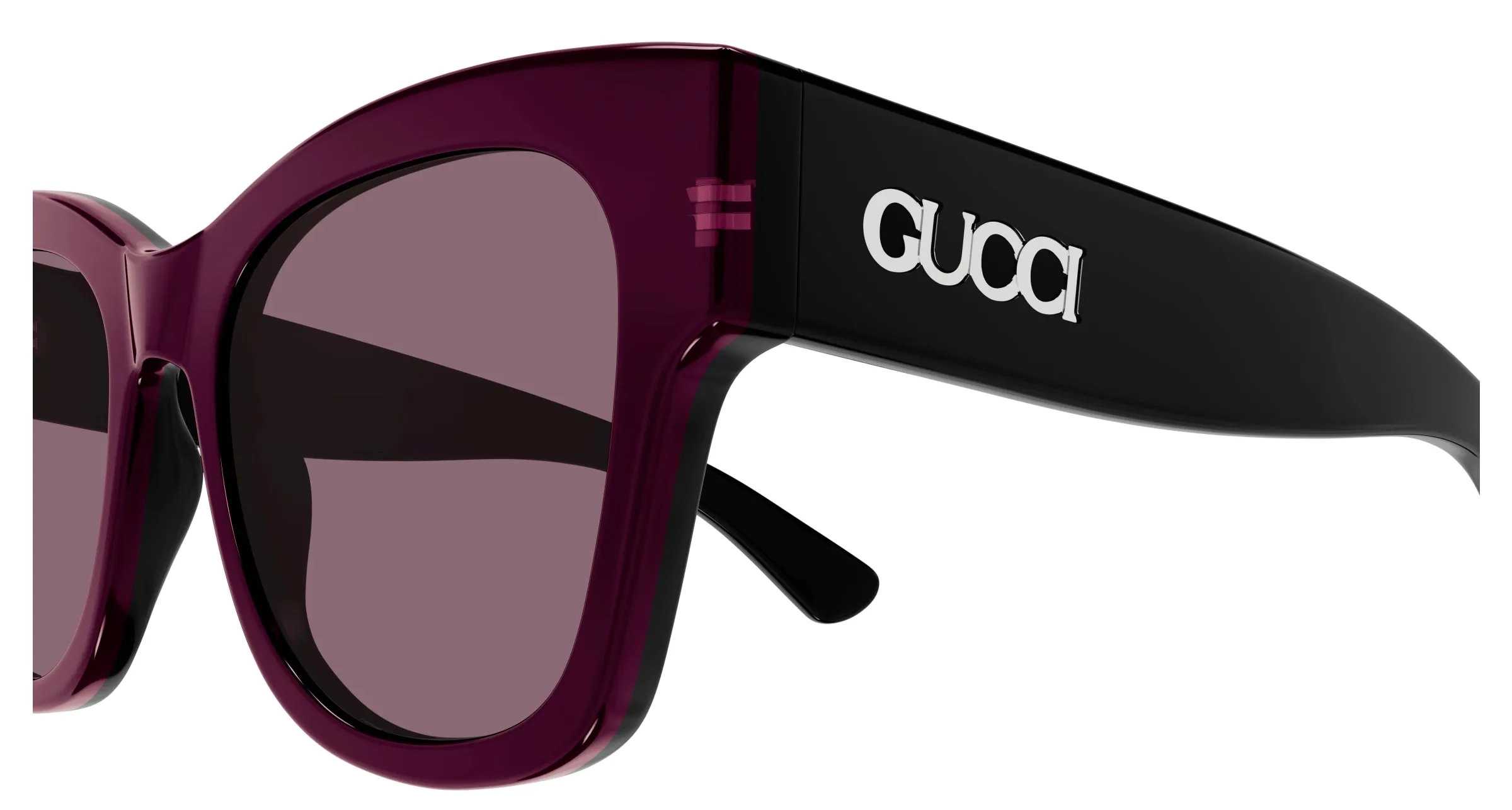 Gucci GG1789S 003 Occhiali da sole Acetato Nero Viola Farfalla - immagine 3