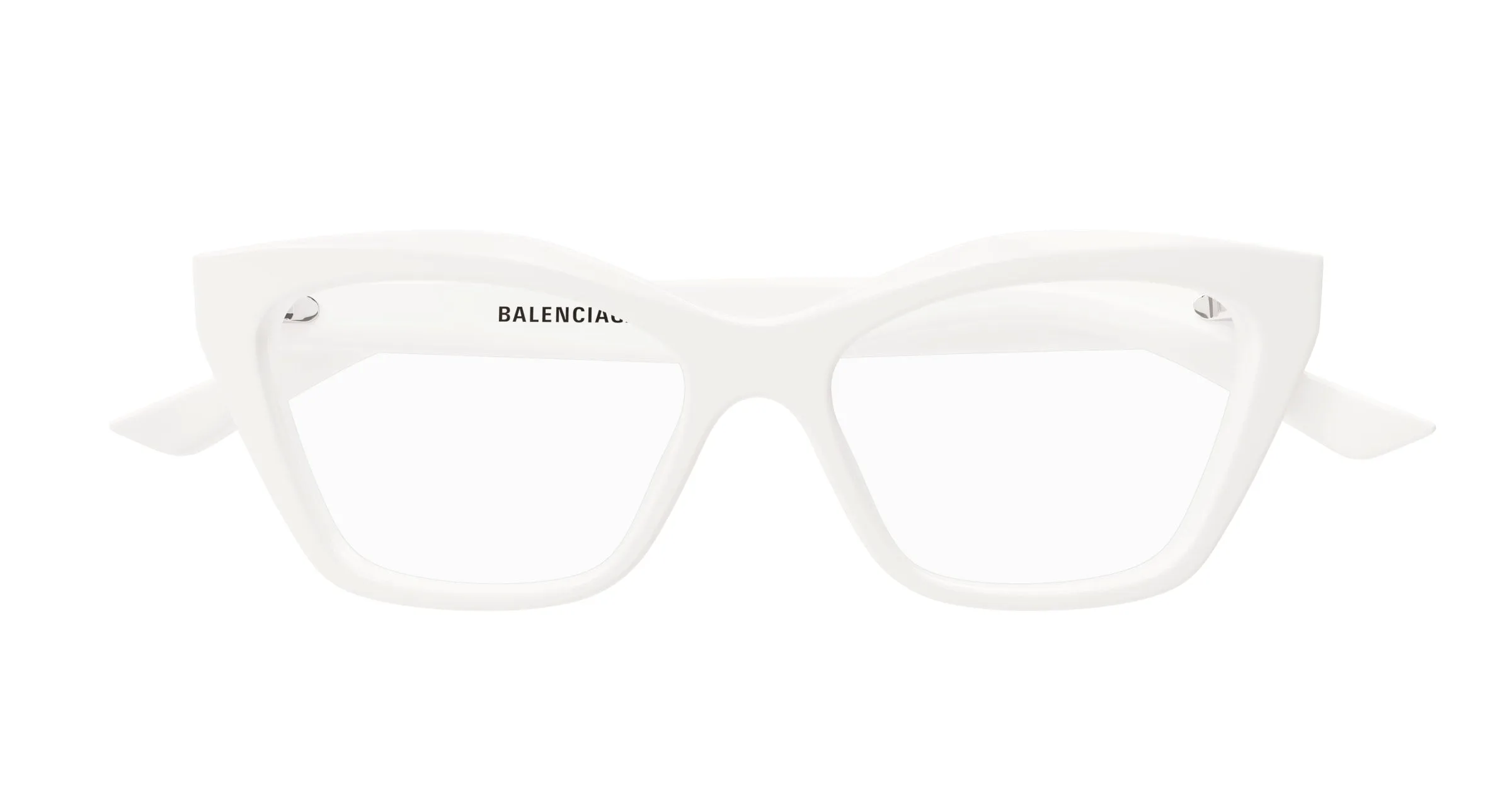 Balenciaga BB0342O 011 Montature da vista Acetato Bianco Trasparente Cat Eye - immagine 2