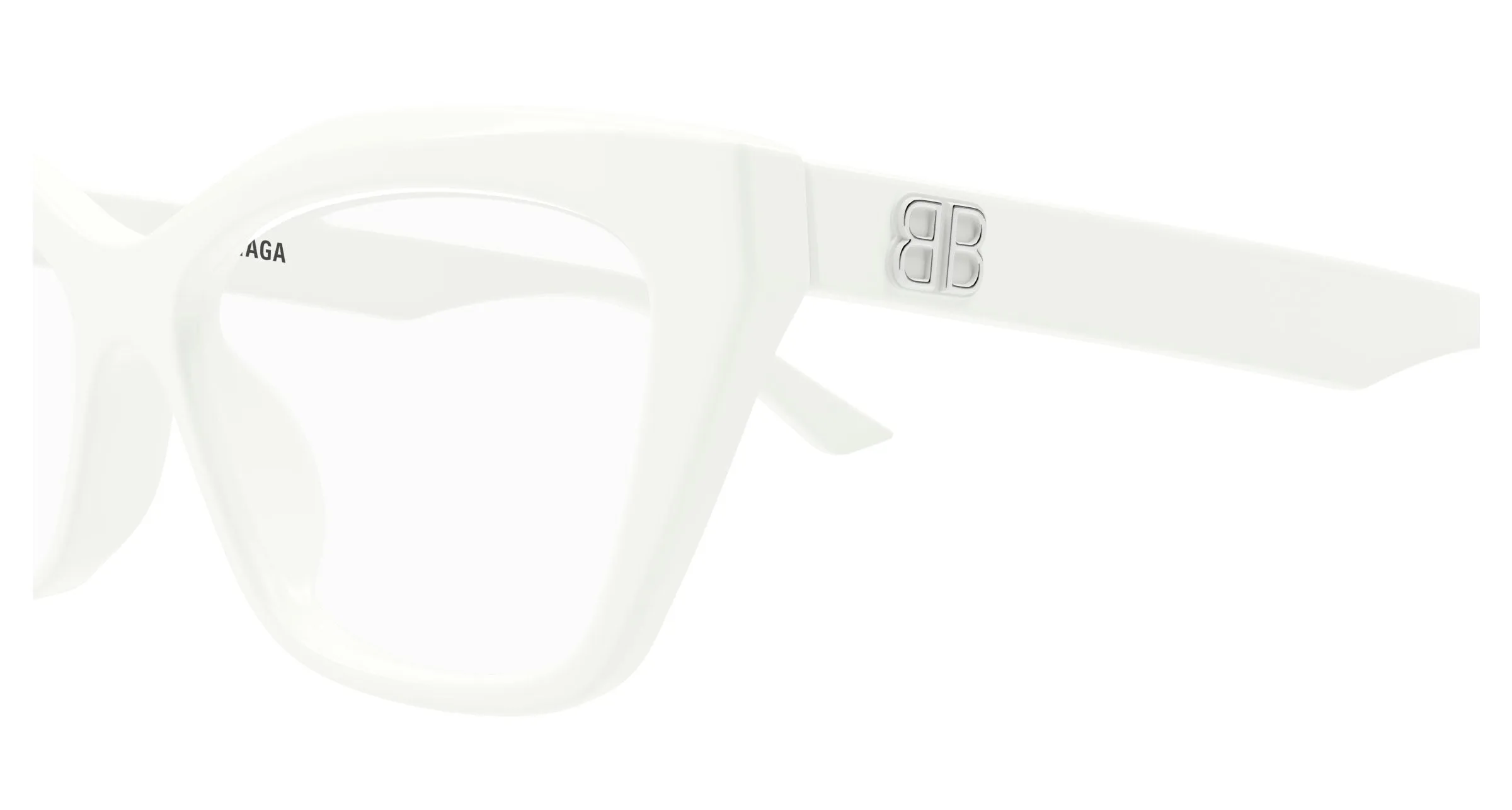 Balenciaga BB0342O 011 Montature da vista Acetato Bianco Trasparente Cat Eye - immagine 3