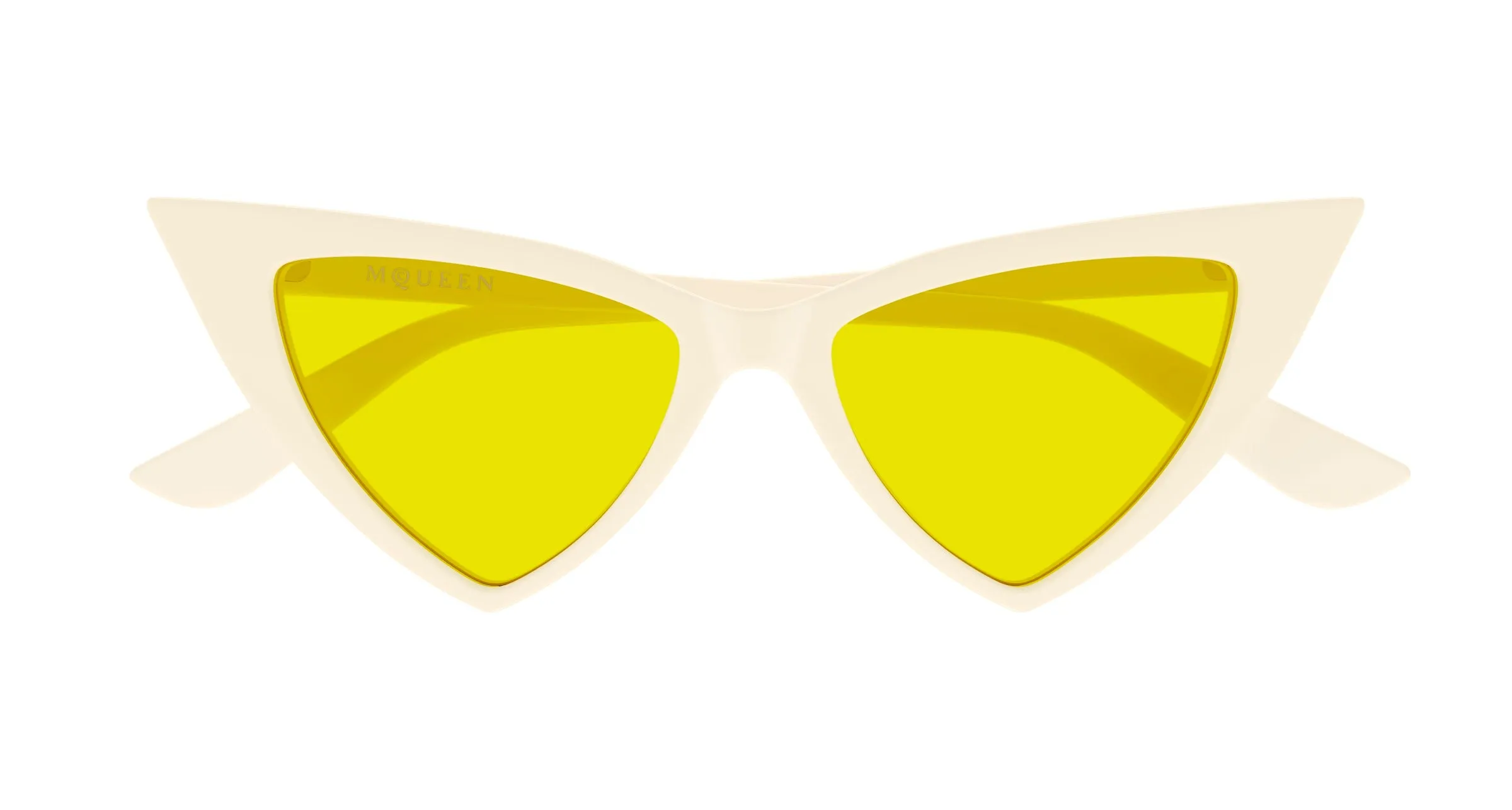 Alexander McQueen AM0518S 005 Occhiali da sole Acetato Avorio Cat Eye - immagine 2