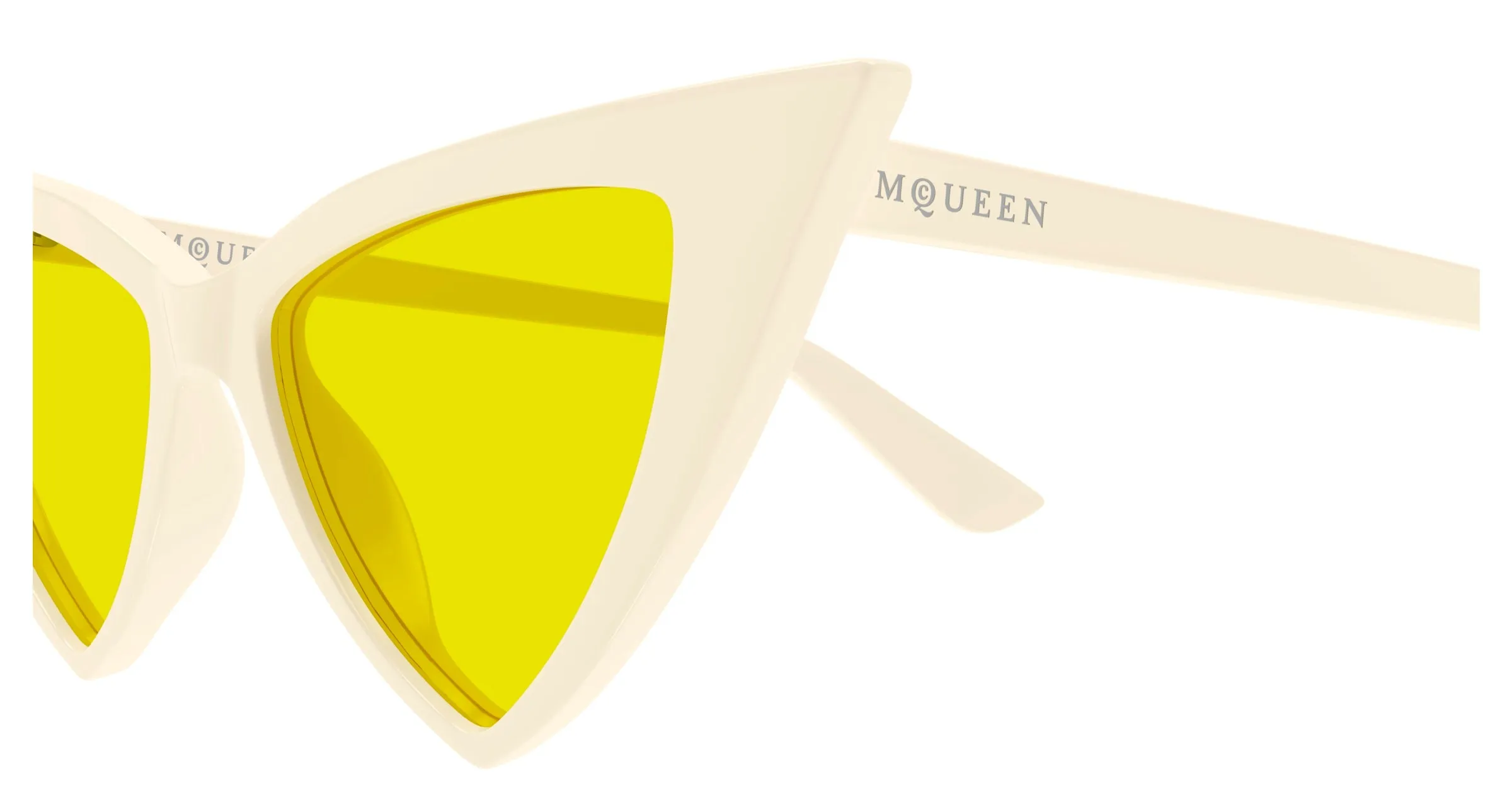 Alexander McQueen AM0518S 005 Occhiali da sole Acetato Avorio Cat Eye - immagine 3