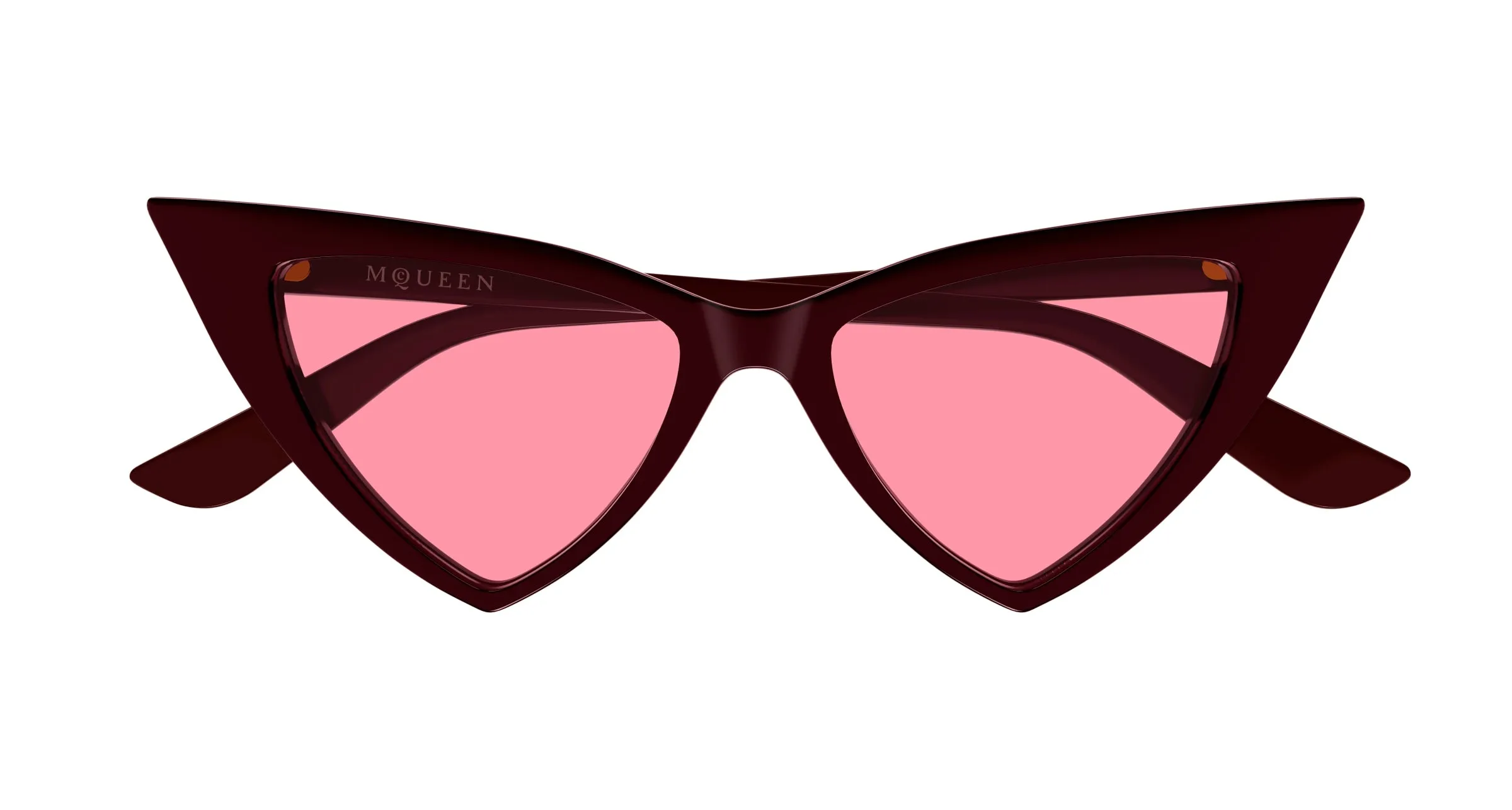 Alexander McQueen AM0518S 004 Occhiali da sole Acetato Rosso Rosa Cat Eye - immagine 2