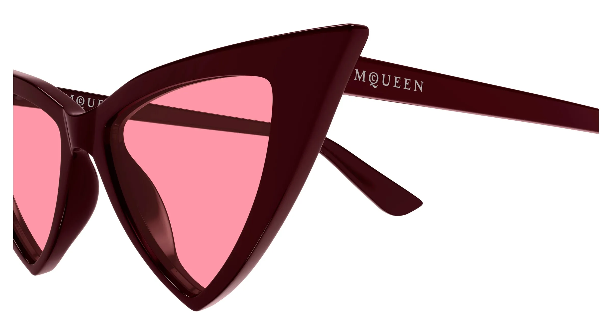 Alexander McQueen AM0518S 004 Occhiali da sole Acetato Rosso Rosa Cat Eye - immagine 3