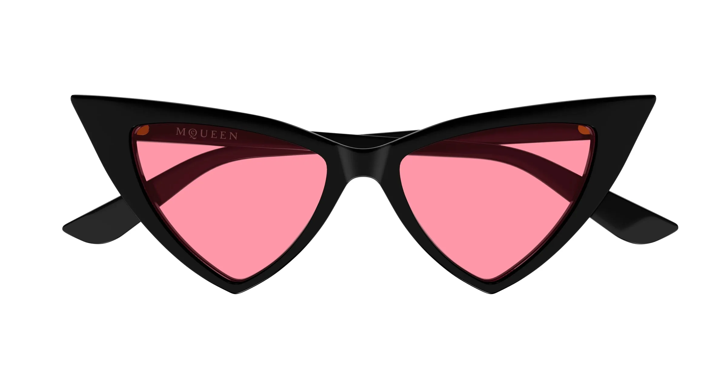 Alexander McQueen AM0518S 003 Occhiali da sole Acetato Nero Rosa Cat Eye - immagine 2