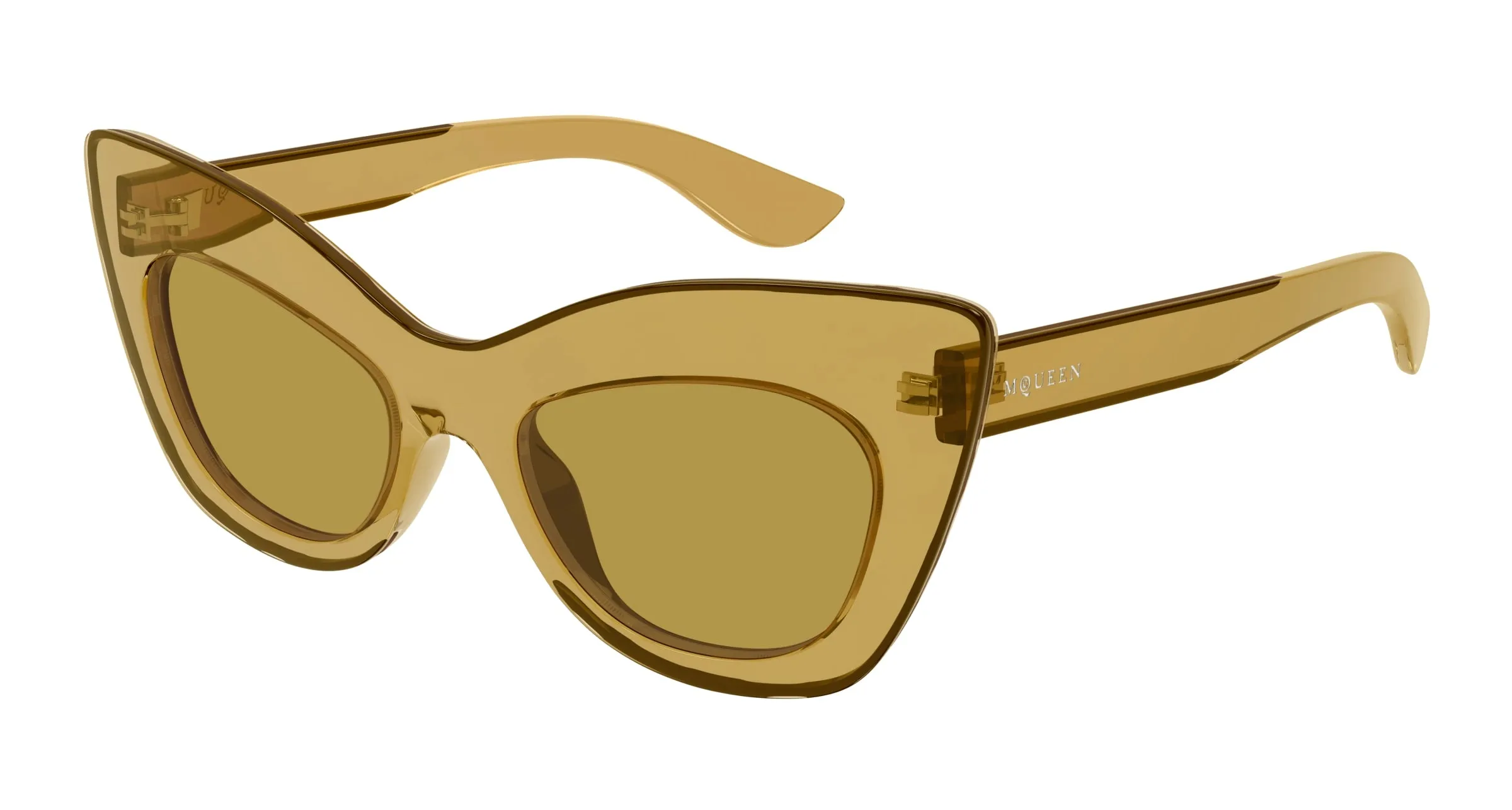 Alexander McQueen AM0516S 002 Occhiali da sole Bio-iniettato Giallo Marrone Cat Eye - immagine 1