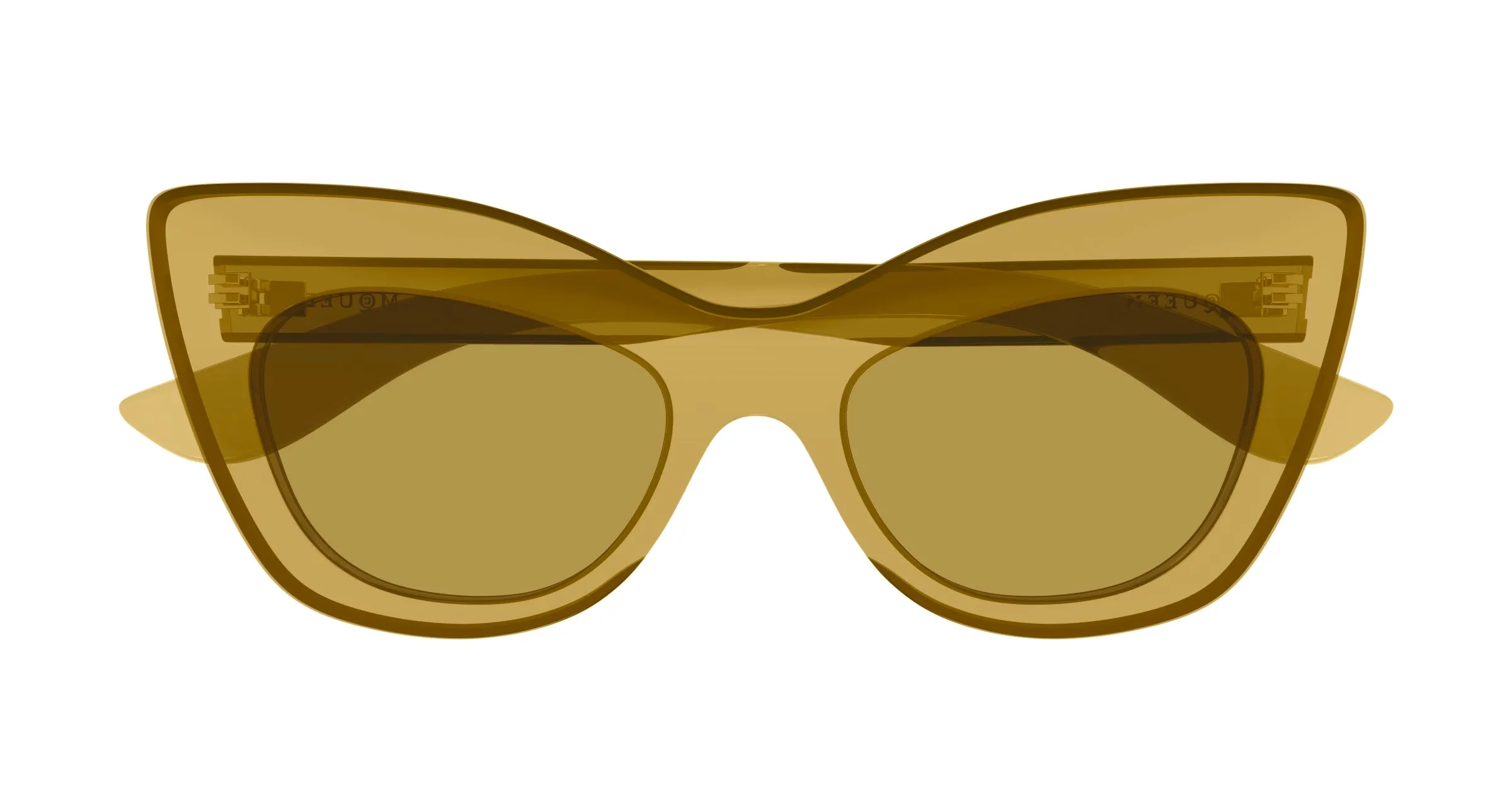 Alexander McQueen AM0516S 002 Occhiali da sole Bio-iniettato Giallo Marrone Cat Eye - immagine 2