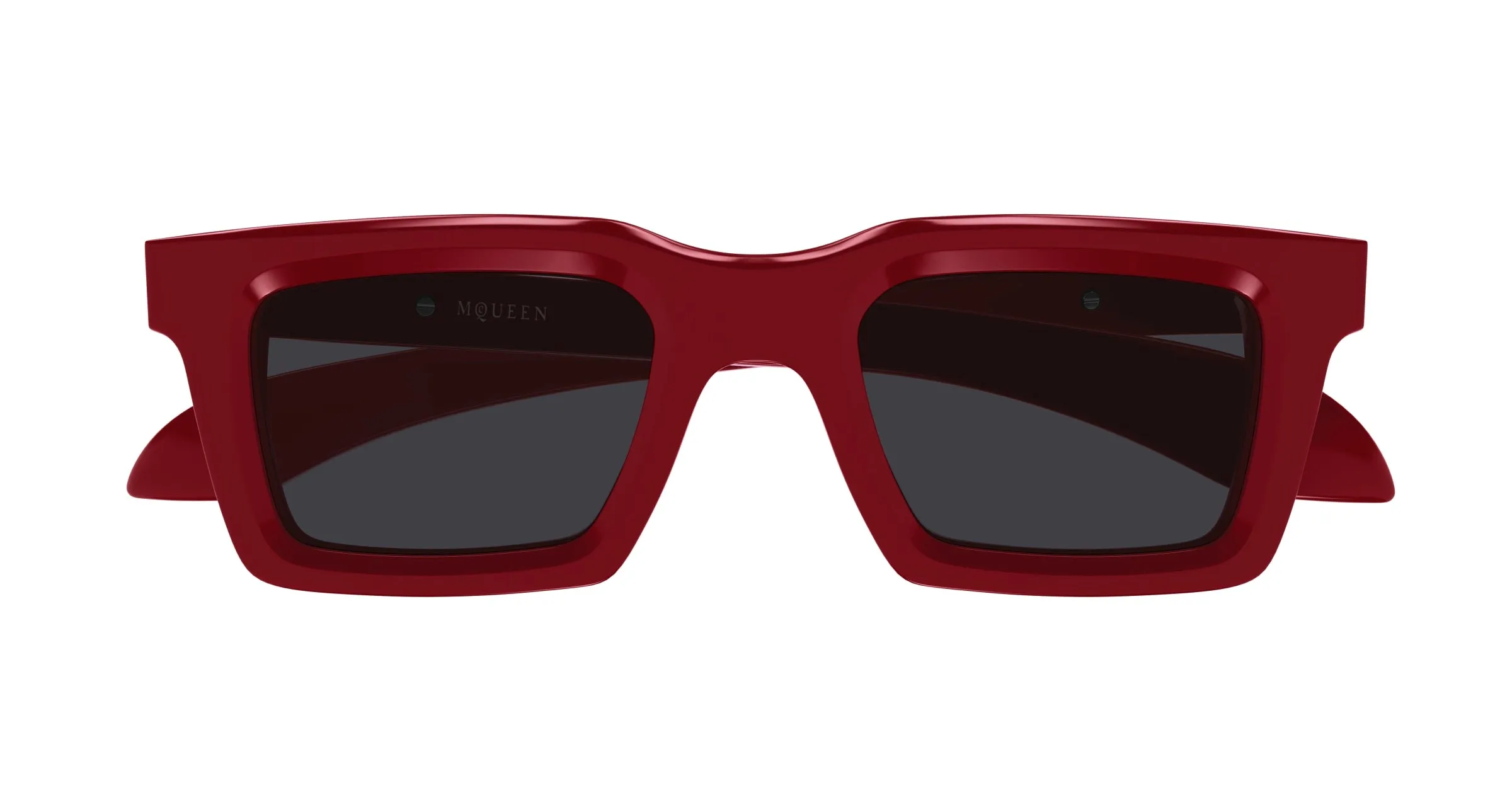 Alexander McQueen AM0506S 005 Occhiali da sole Acetato Rosso Grigio Squadrata - immagine 2