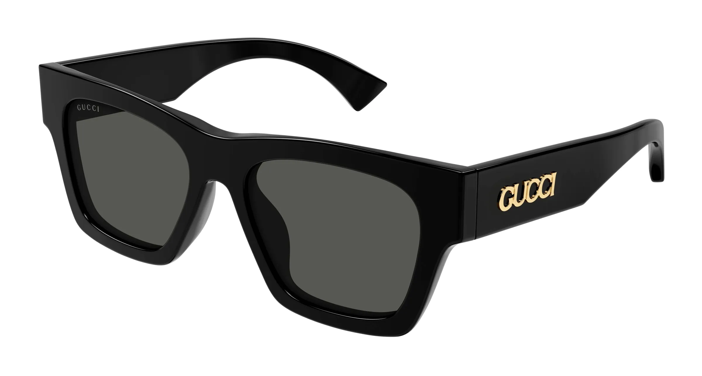 Gucci GG1835S 001 Occhiali da sole Acetato Nero Grigio Squadrata - immagine 1