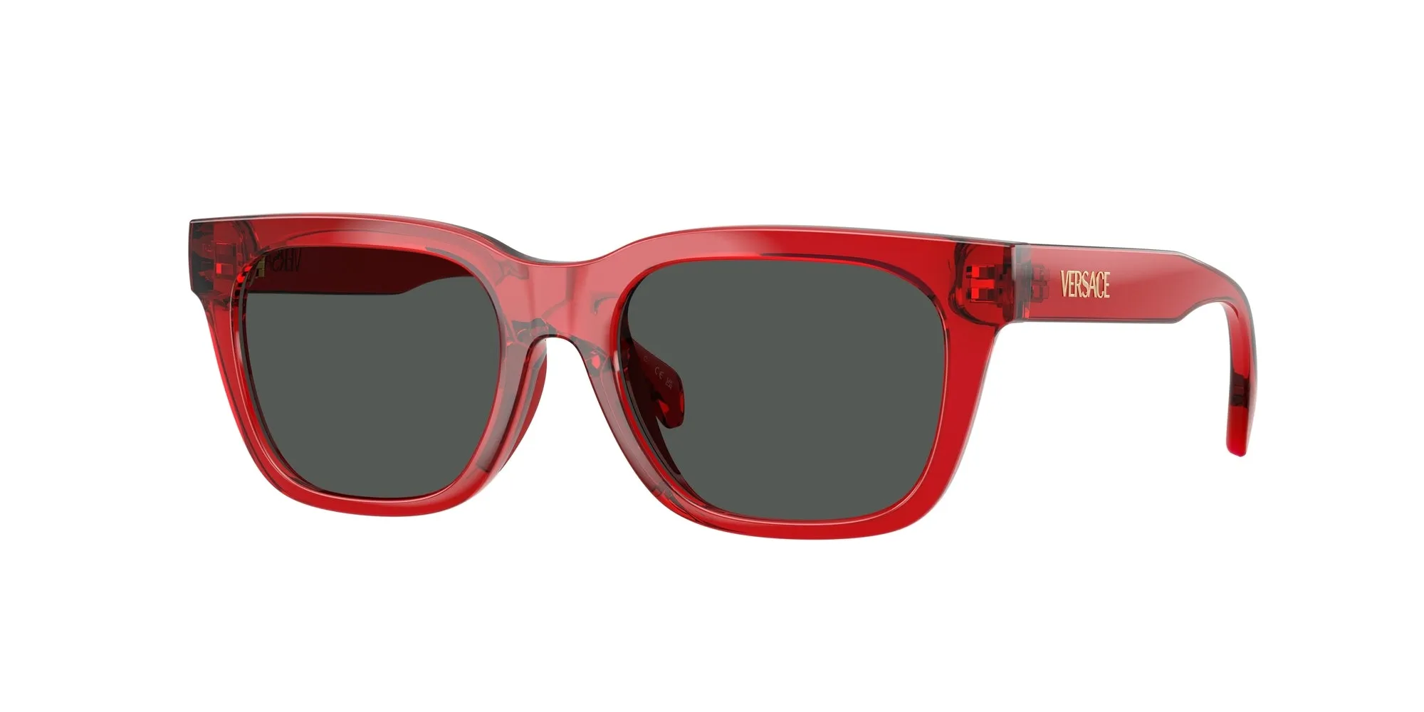 Versace VK4006U 553387 Occhiali da sole Iniettato Rosso Grigio Squadrata Normale - immagine 1