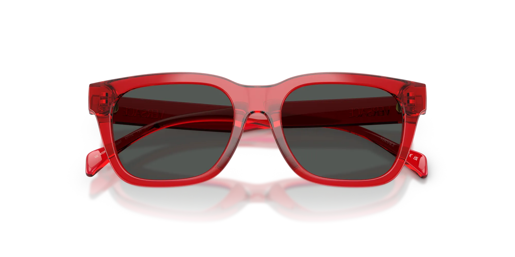 Versace VK4006U 553387 Occhiali da sole Iniettato Rosso Grigio Squadrata Normale - immagine 2
