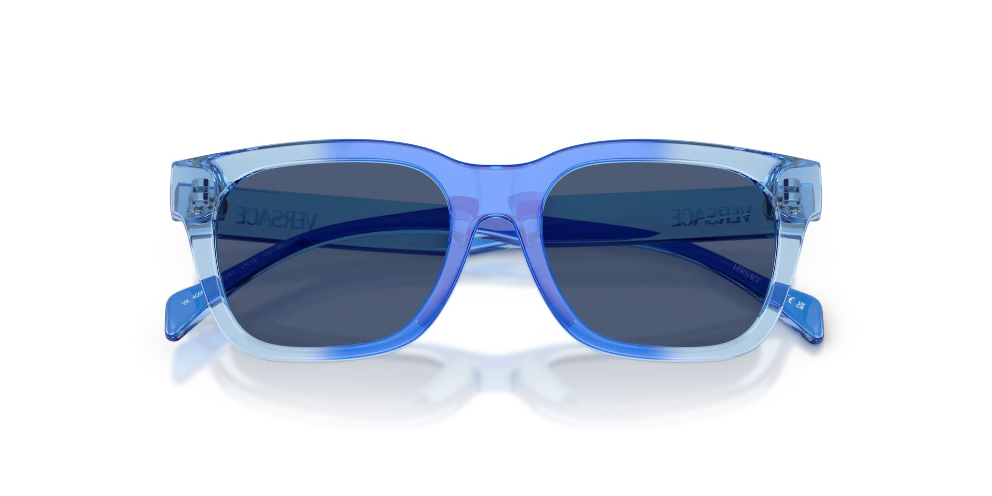 Versace VK4006U 553280 Occhiali da sole Iniettato Blu Blu Squadrata Normale - immagine 2