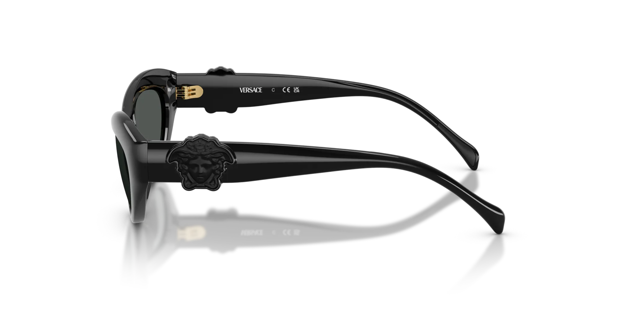 Versace VK4005U GB1/87 Occhiali da sole Iniettato Nero Grigio Cat Eye Normale - immagine 4