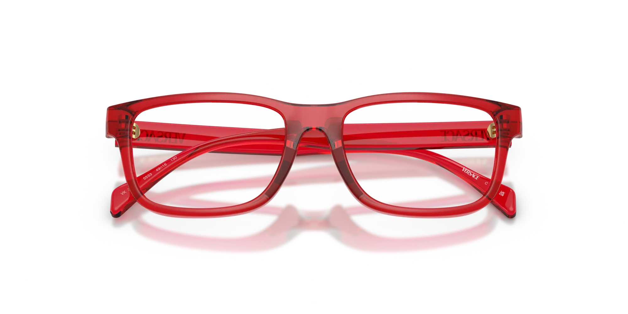 Versace VK3013U 5533 Montature da vista Iniettato Rosso Squadrata Normale - immagine 2