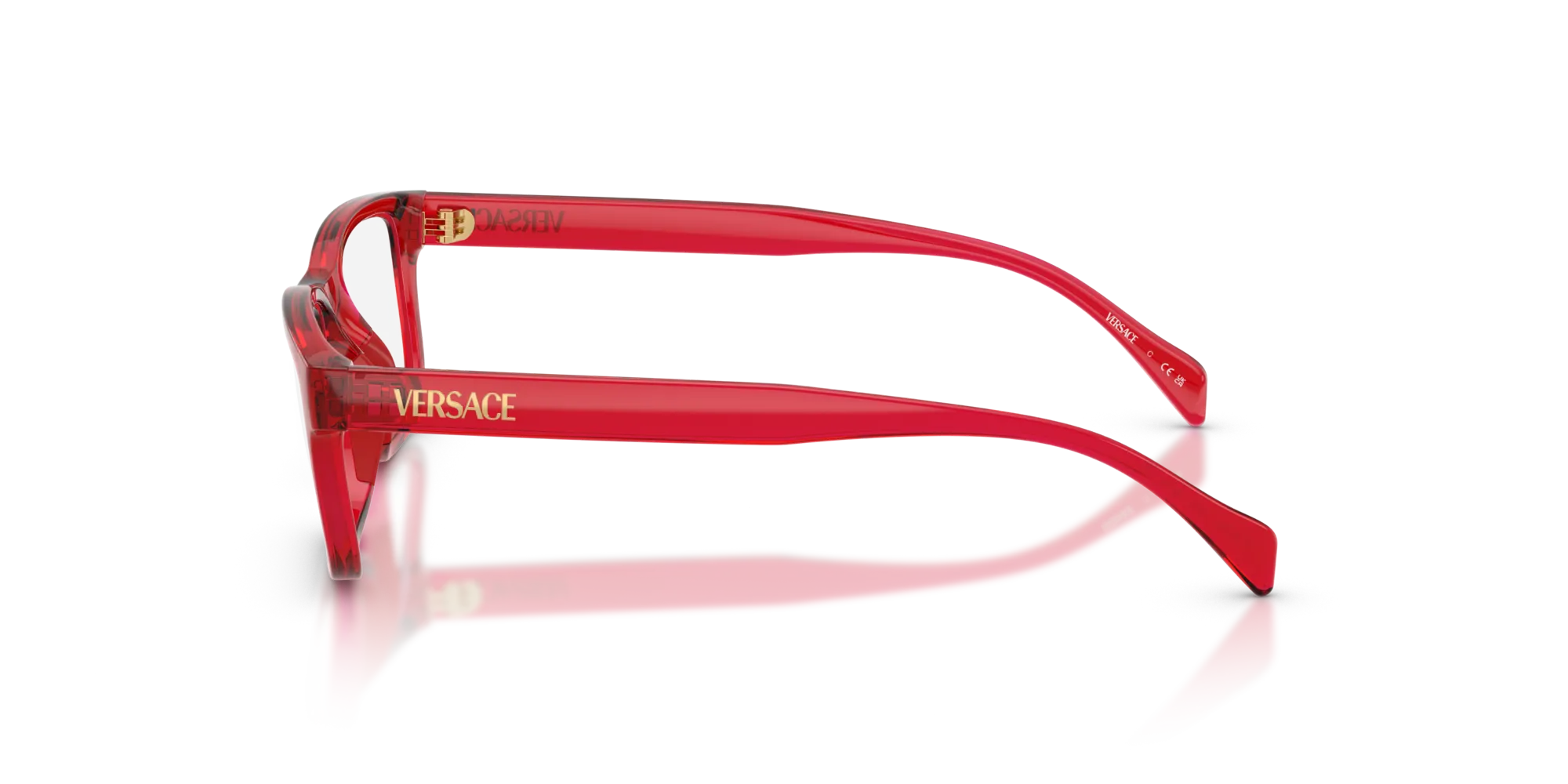 Versace VK3013U 5533 Montature da vista Iniettato Rosso Squadrata Normale - immagine 4