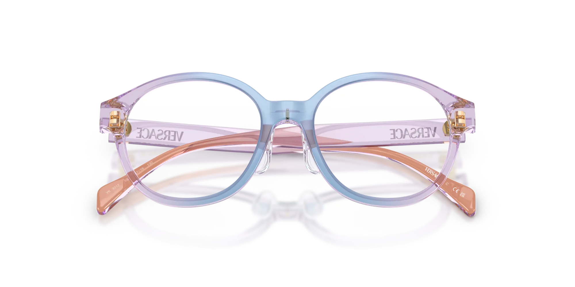 Versace VK3012 5534 Montature da vista Iniettato Blu Rotonda Normale - immagine 2