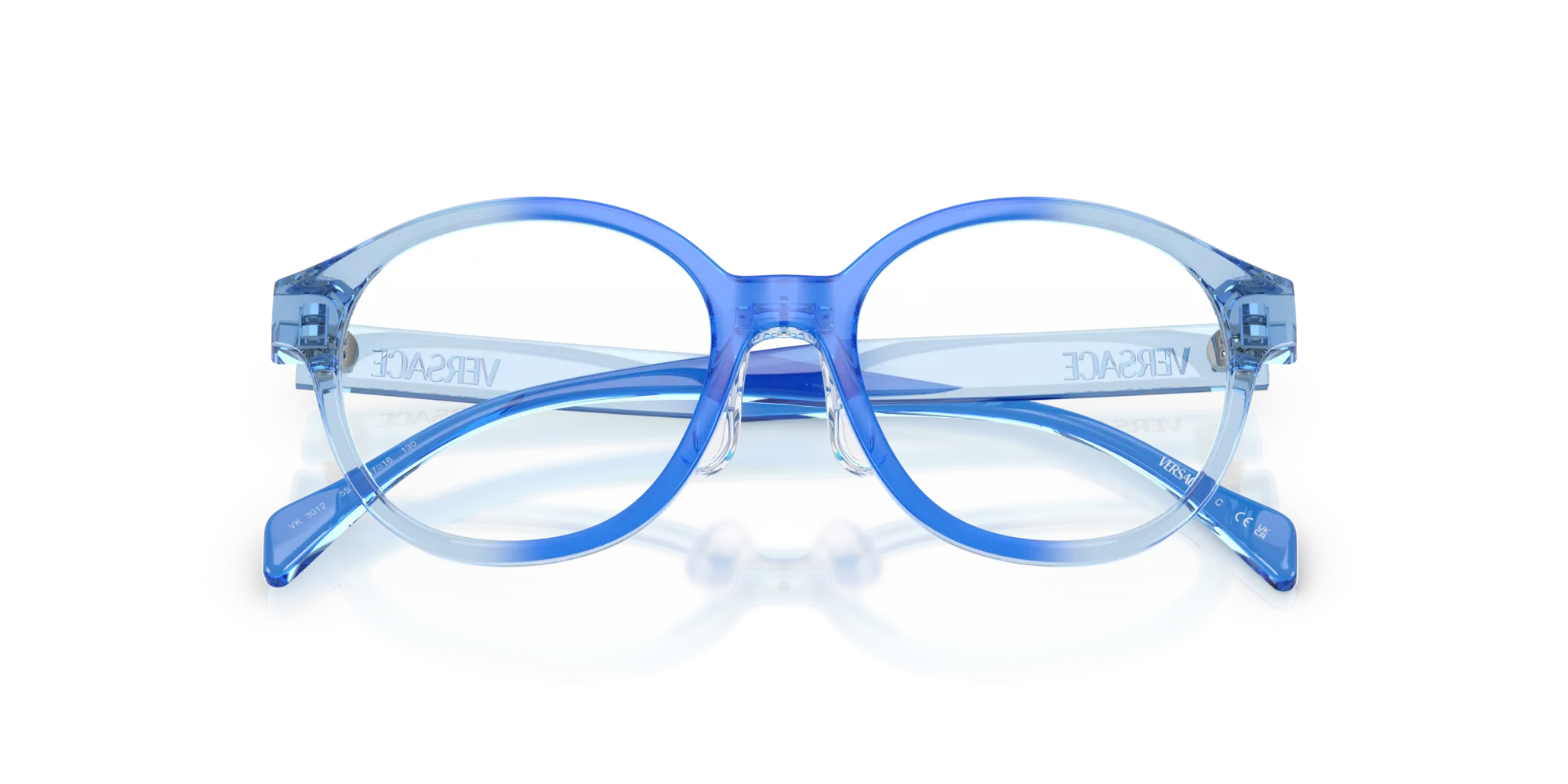 Versace VK3012 5532 Montature da vista Iniettato Blu Rotonda Normale - immagine 2