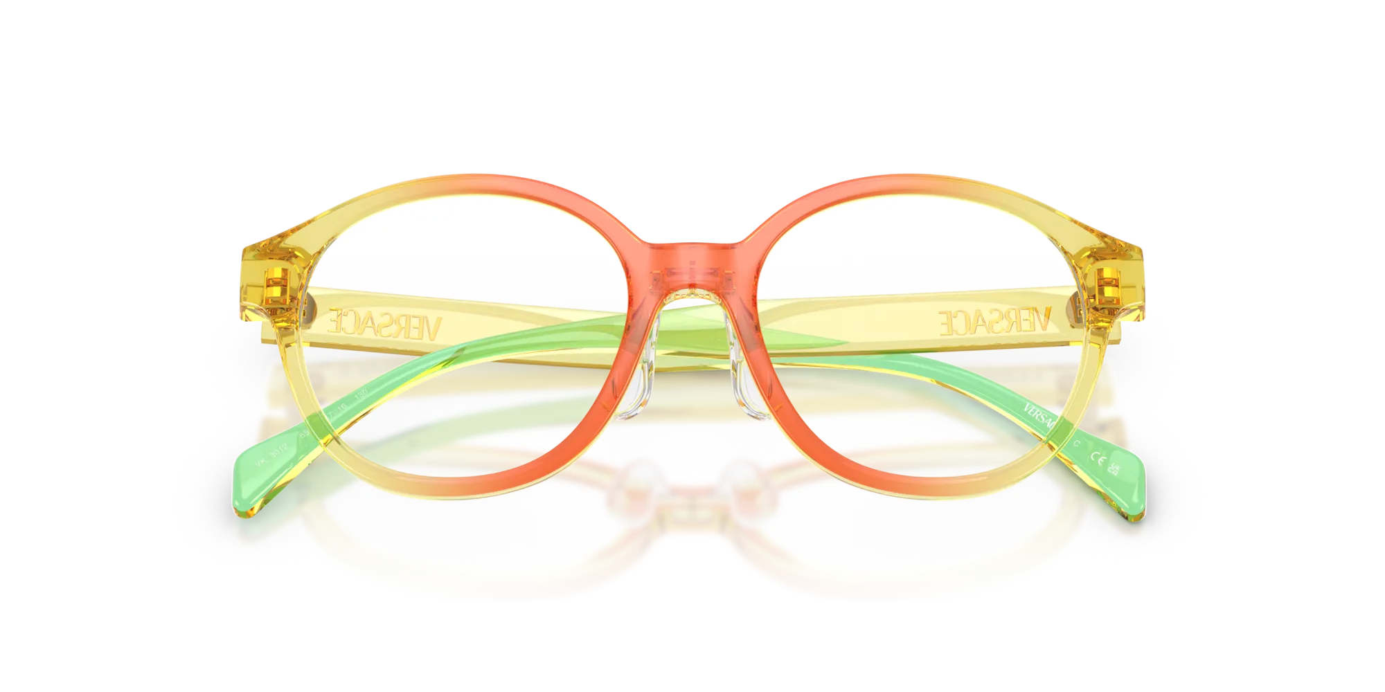 Versace VK3012 5530 Montature da vista Iniettato Giallo Rotonda Normale - immagine 2
