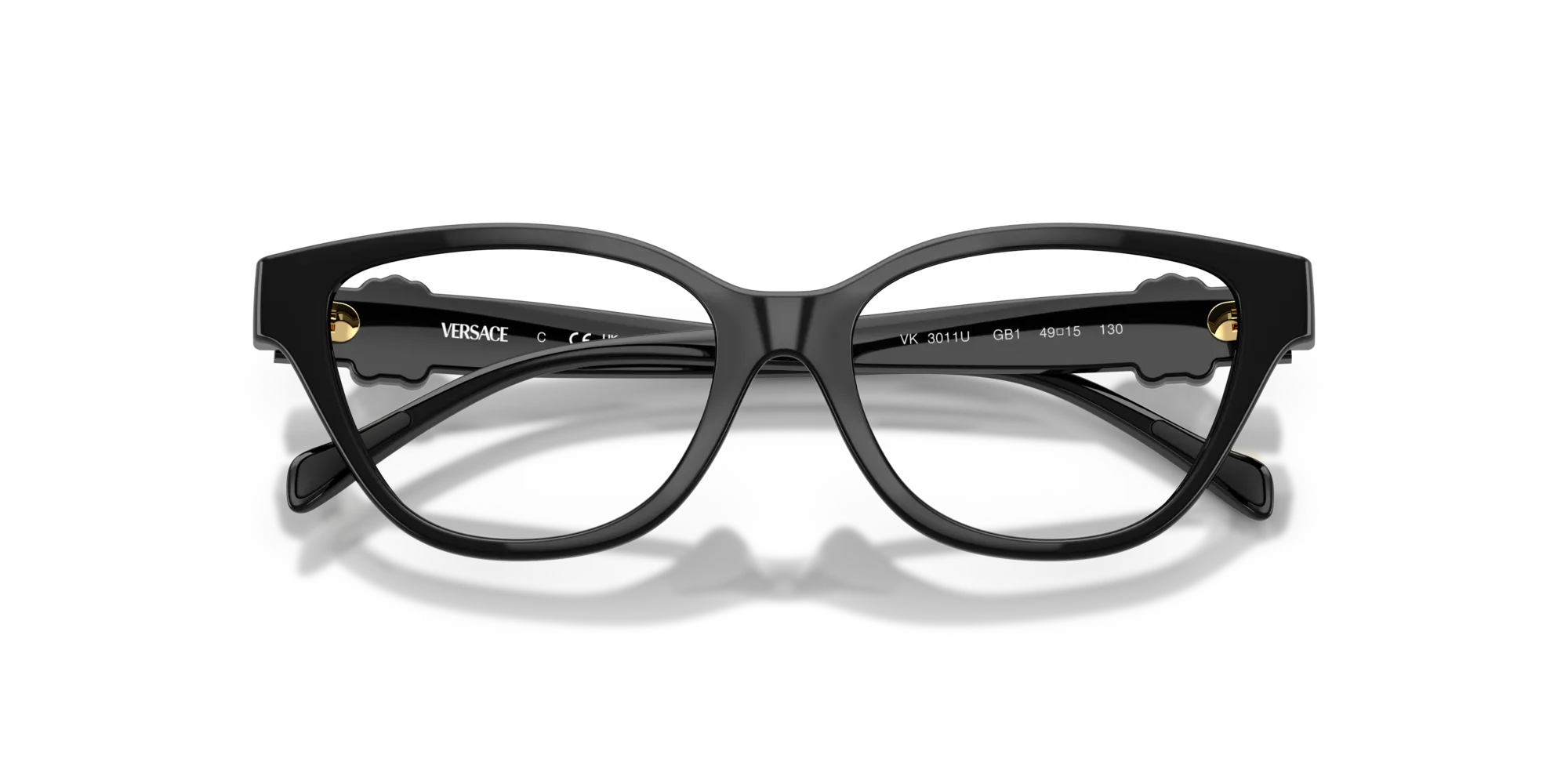 Versace VK3011U GB1 Montature da vista Iniettato Nero Cat Eye Normale - immagine 2