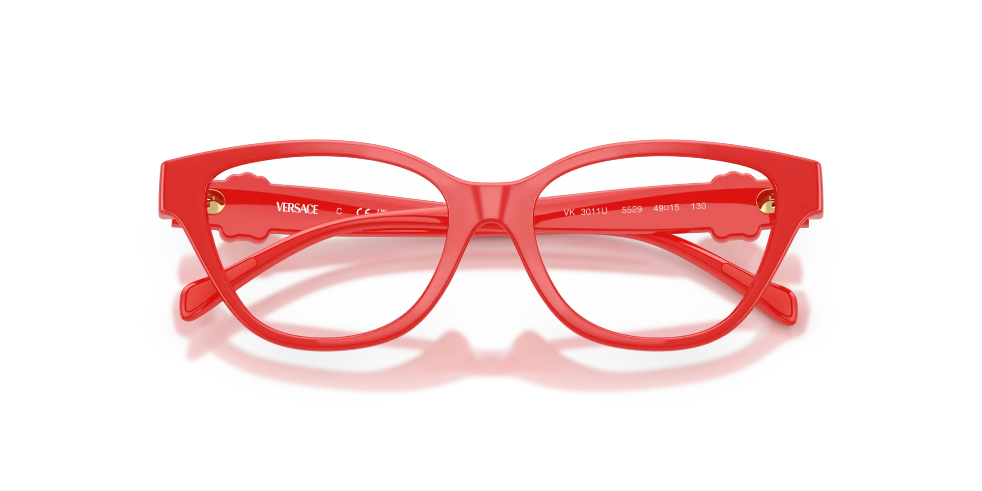 Versace VK3011U 5529 Montature da vista Iniettato Rosso Cat Eye Normale - immagine 2