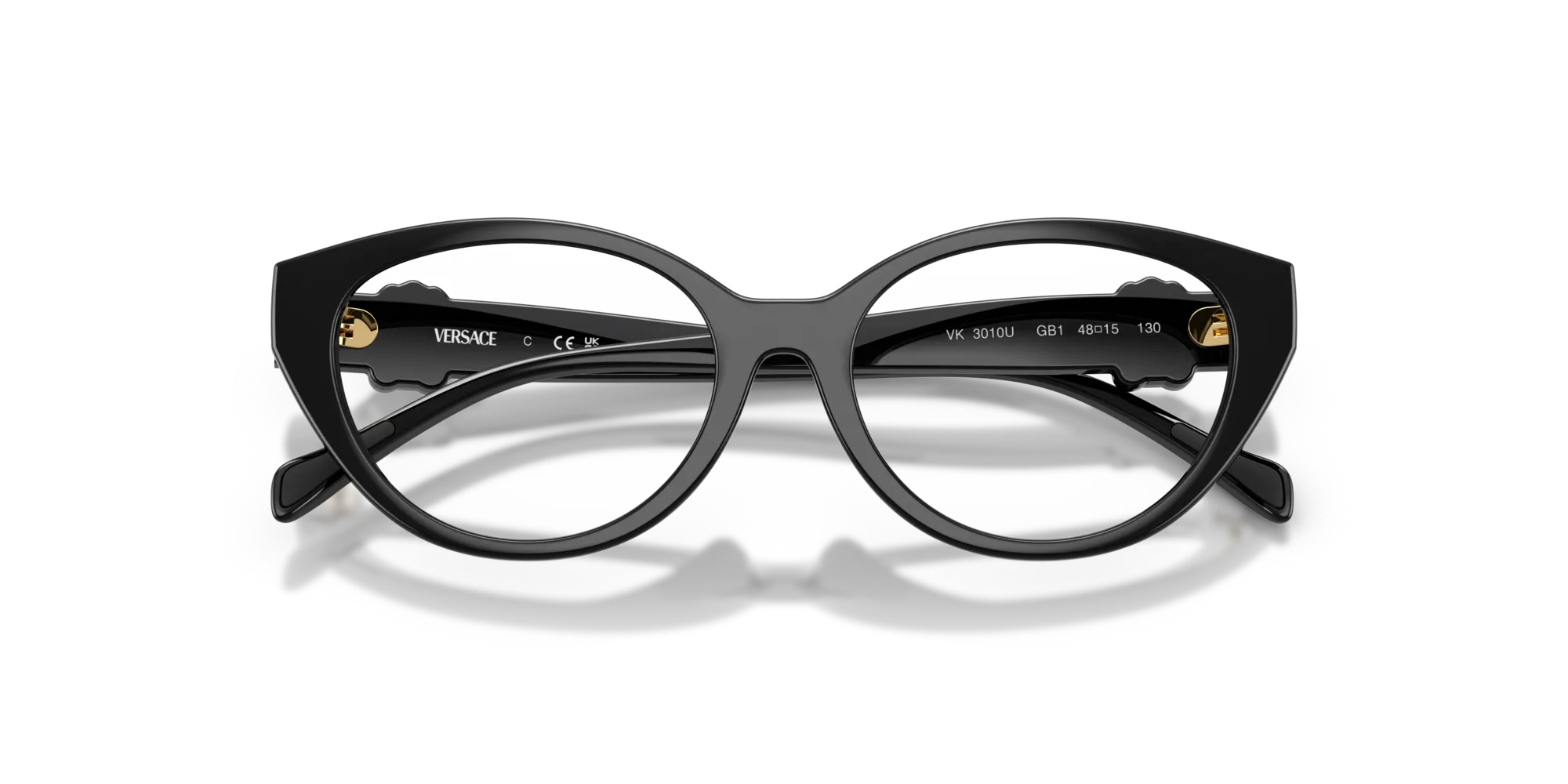 Versace VK3010U GB1 Montature da vista Iniettato Nero Cat Eye Normale - immagine 2