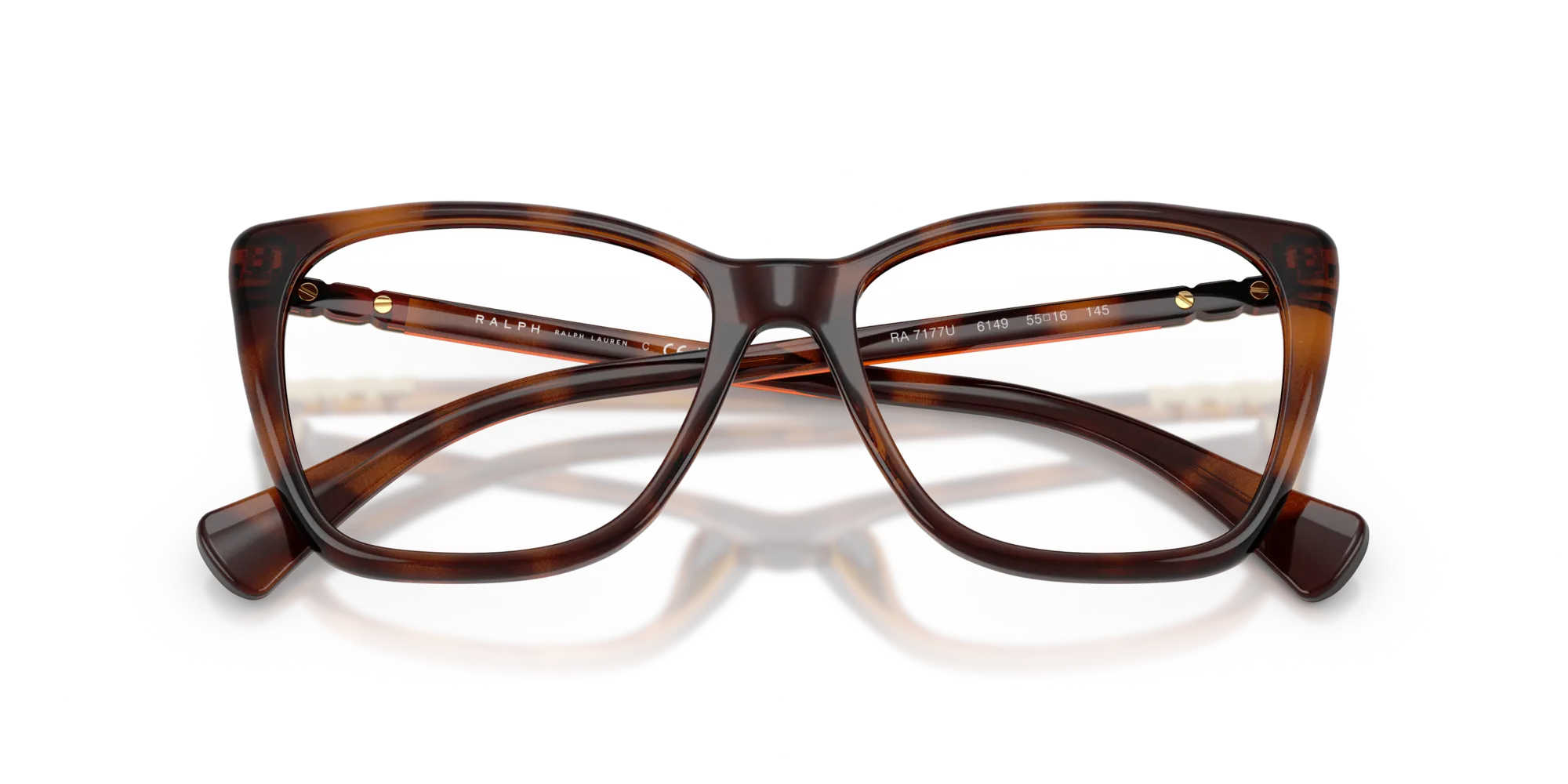Ralph Lauren RA7177U 6149 Montature da vista Iniettato Tartaruga Farfalla Normale - immagine 2