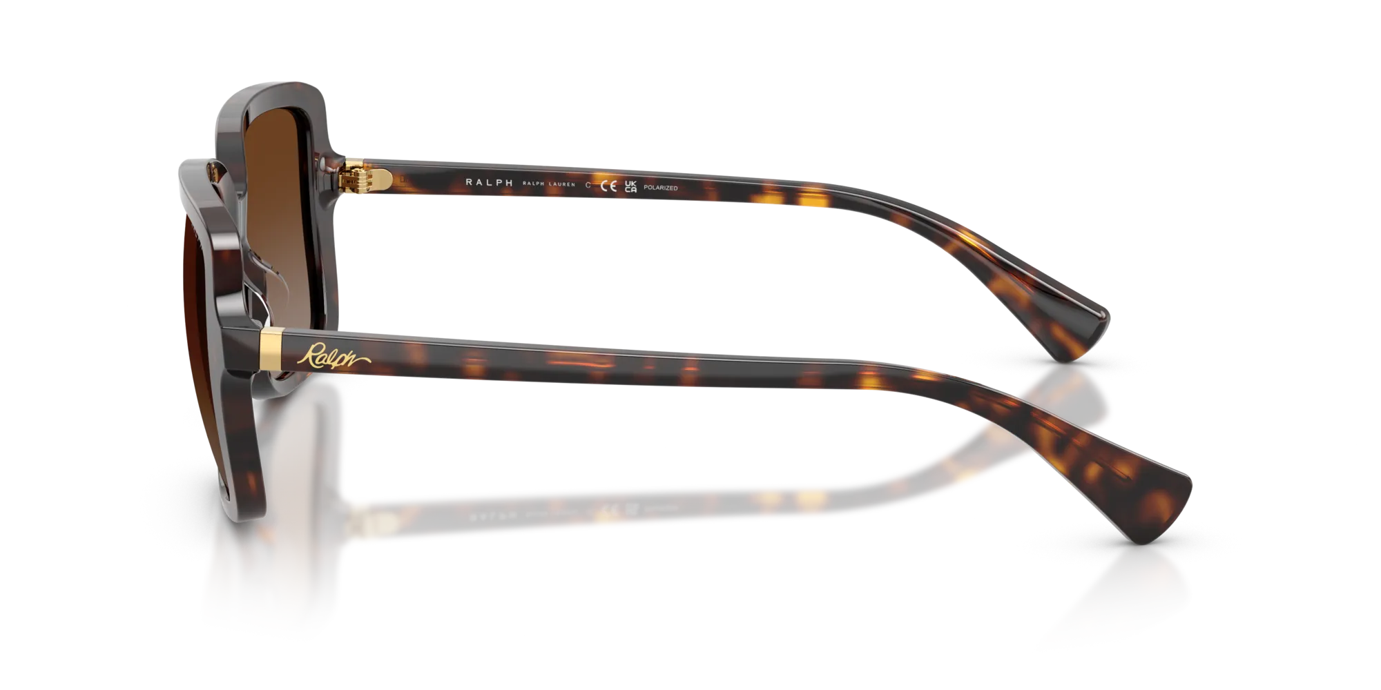 Ralph Lauren RA5333U 5003T5 Occhiali da sole Acetato Tartaruga Marrone Squadrata Polarizzata Sfumato - immagine 4